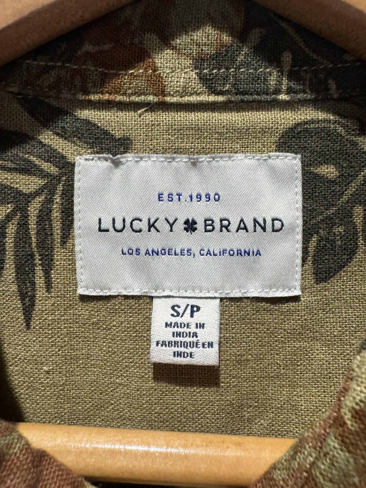 Lucky Brand Lucky Brand Olive Green Floral Hawaiian Short Sleeve Button Size US S / EU 44-46 / 1 - 7 Thumbnail