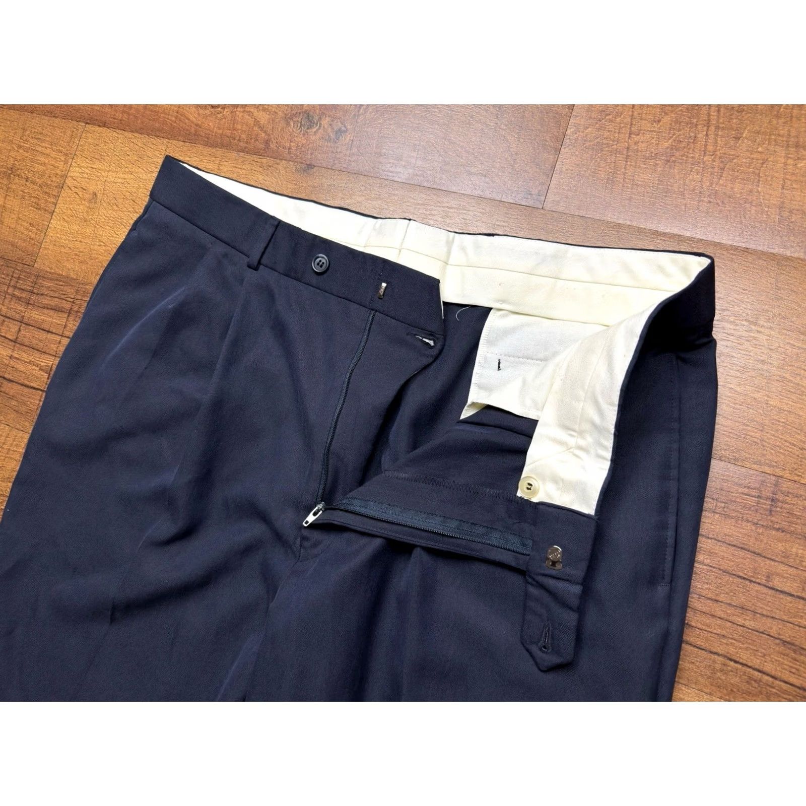 Brooks Brothers Brooks Brothers Trousers Mens 38 Blue Microfiber Polyester Performance Pleated 38X28 Size US 38 / EU 54 - 4 Thumbnail