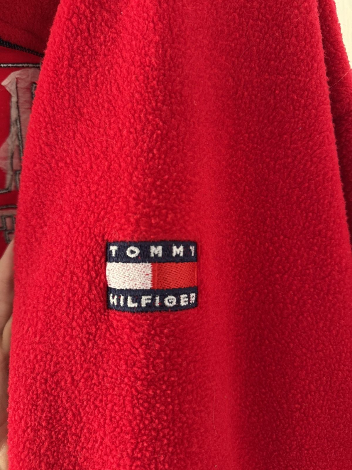 Tommy Hilfiger Vintage 90s Tommy Hilfiger Full Zip Fleece Red Size US L / EU 52-54 / 3 - 7 Thumbnail