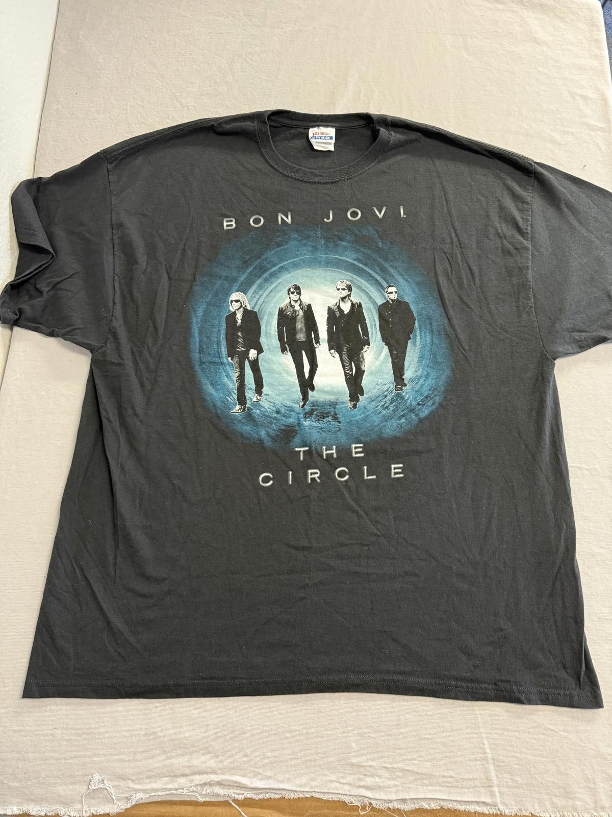 Hanes Bon Jovi T-shirt Album The Circle Tour 2010 Merch Dagger 3XL Size US XXL / EU 58 / 5 - 1 Thumbnail