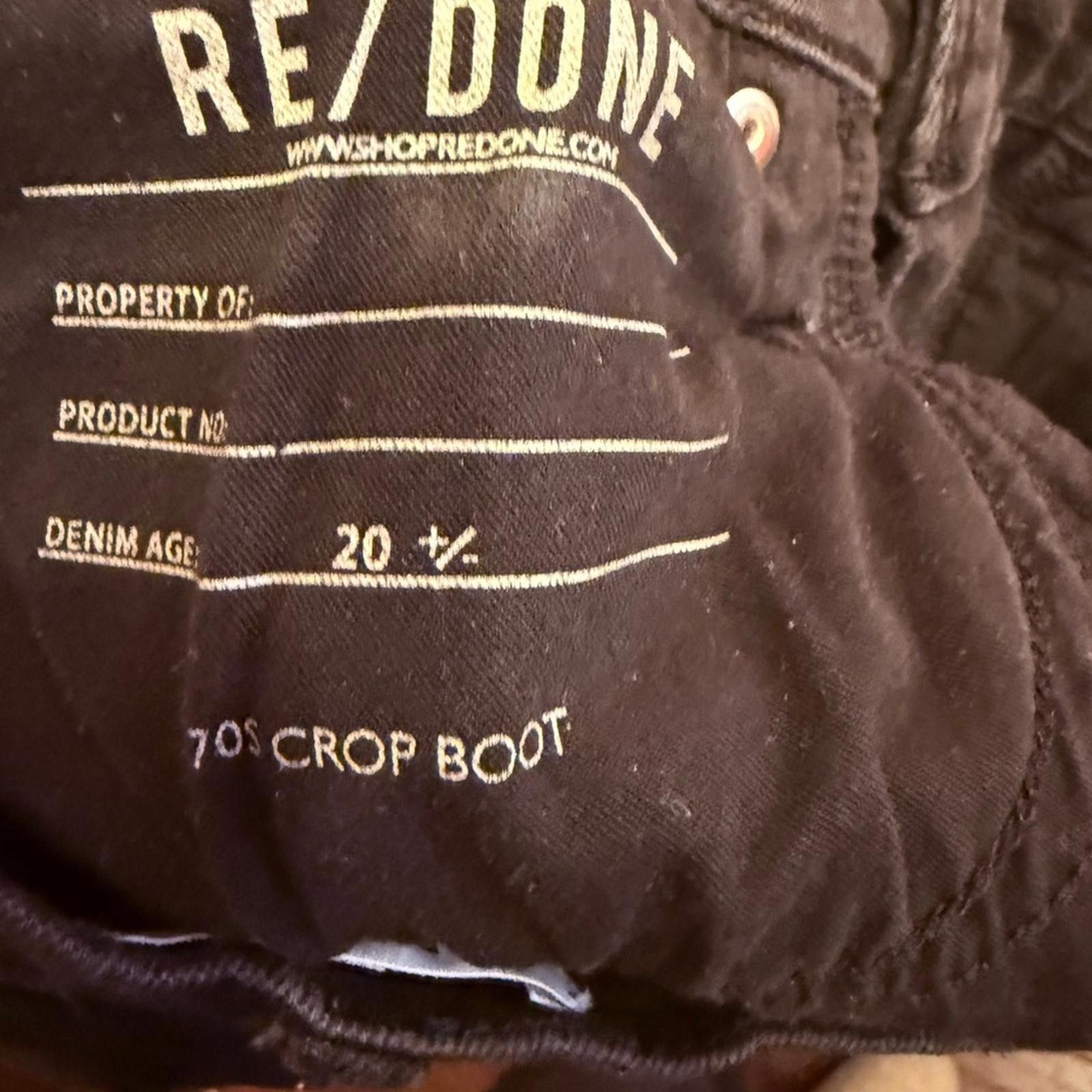 RE/DONE Re/Done Women's 70’s Boot Cut Jeans Color Noir Sz 28 Size 28" / US 6 / IT 42 - 8 Thumbnail