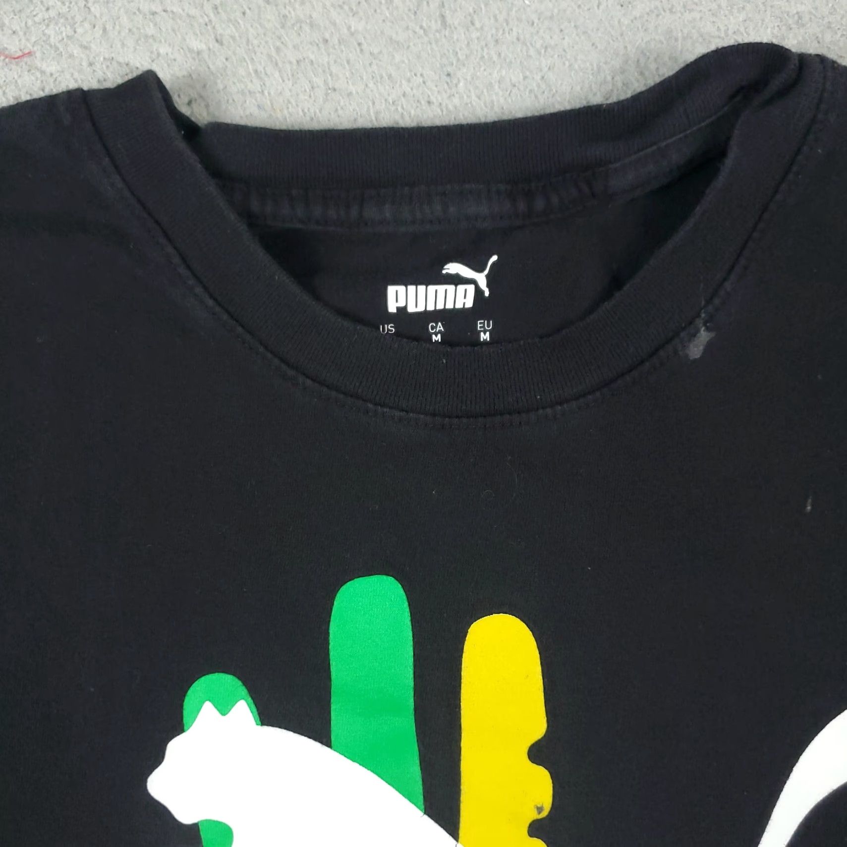 Puma PUMA T-Shirt Mens Size Medium Black Logo Short Sleeve Crew Neck Casual Cotton Blend Unisex Adults 90s Sports Theme Mens Size US M / EU 48-50 / 2 - 3 Thumbnail
