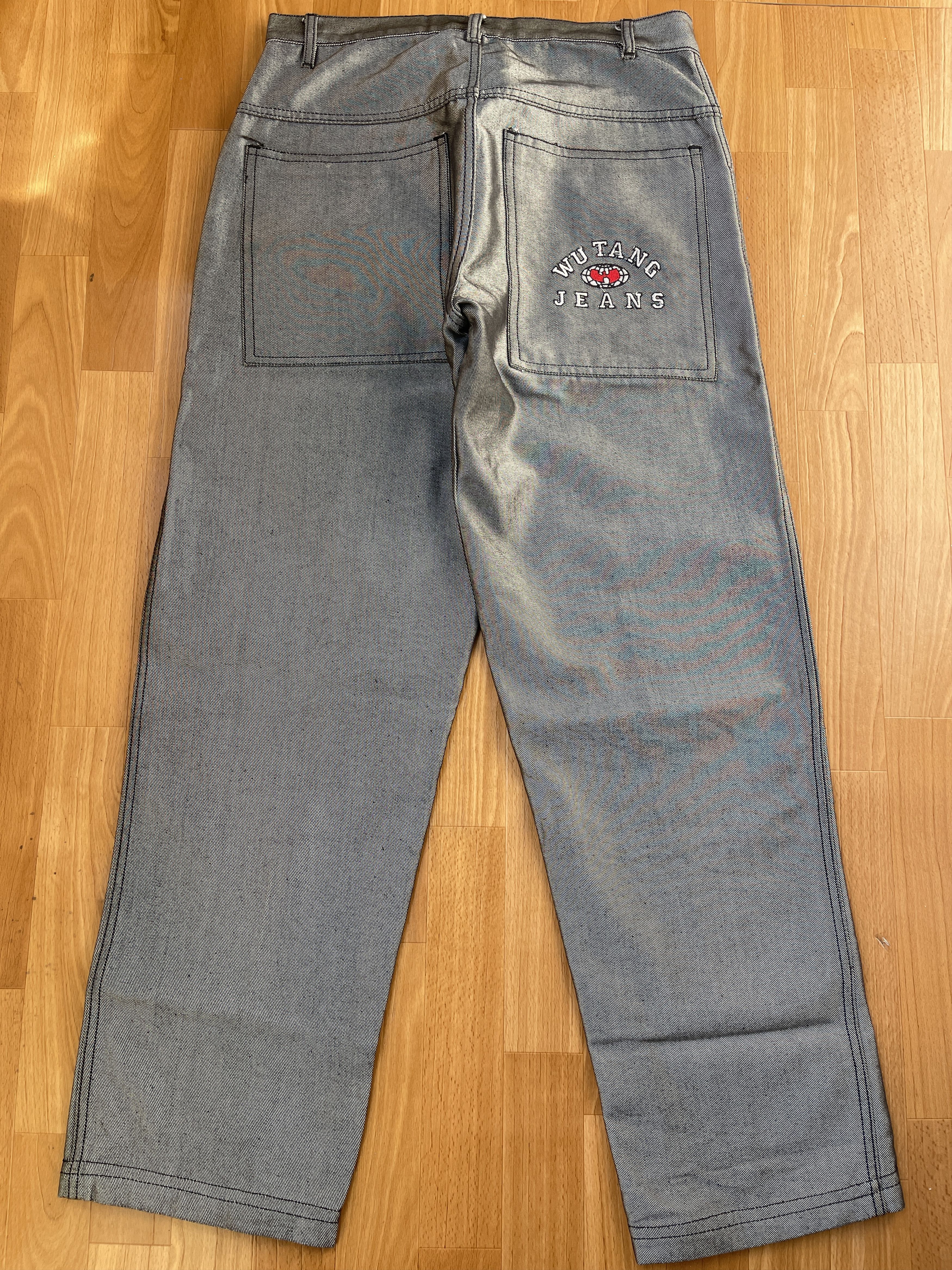 Wu-Tang Clan Wu Wear jeans, shiny gray silver Wu-Tang Clan, 90s baggy 34 Size US 34 / EU 50 - 11 Thumbnail