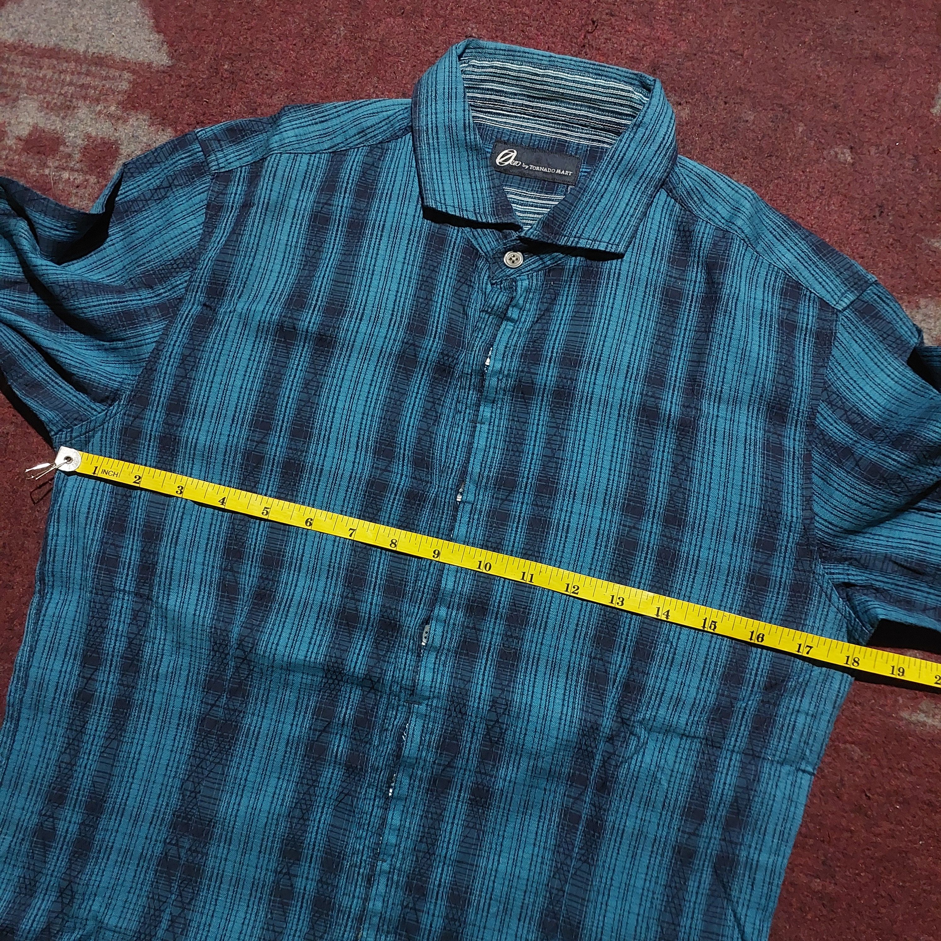 Tornado Mart Zero by Tornado Mart blue stripes button up L/s shirt Size US L / EU 52-54 / 3 - 10 Thumbnail