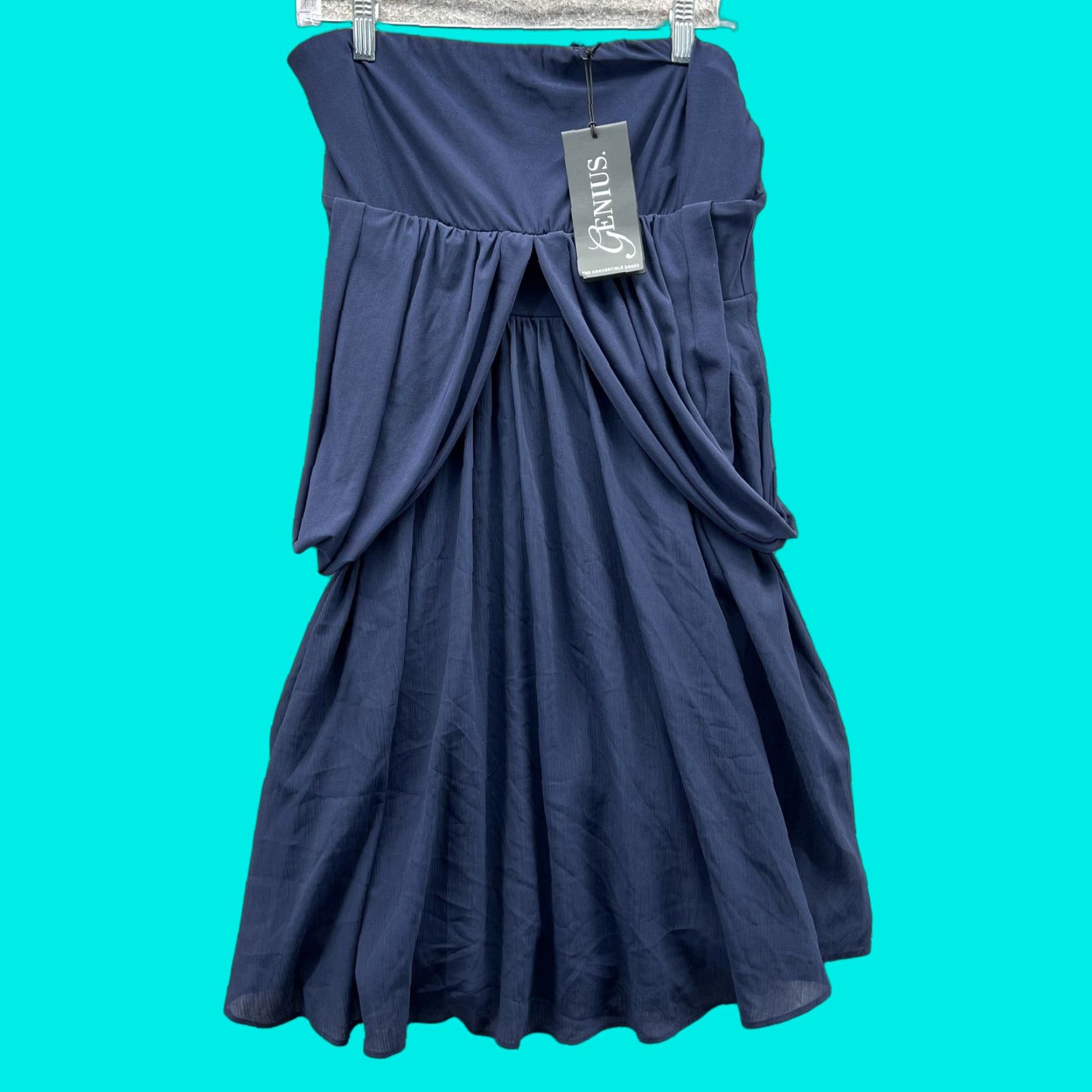 White House Black Market White House Black Market Dress Womens 8 Navy Genius Convertible Midi Multiway Dress Size M / US 6-8 / IT 42-44 - 1 Thumbnail