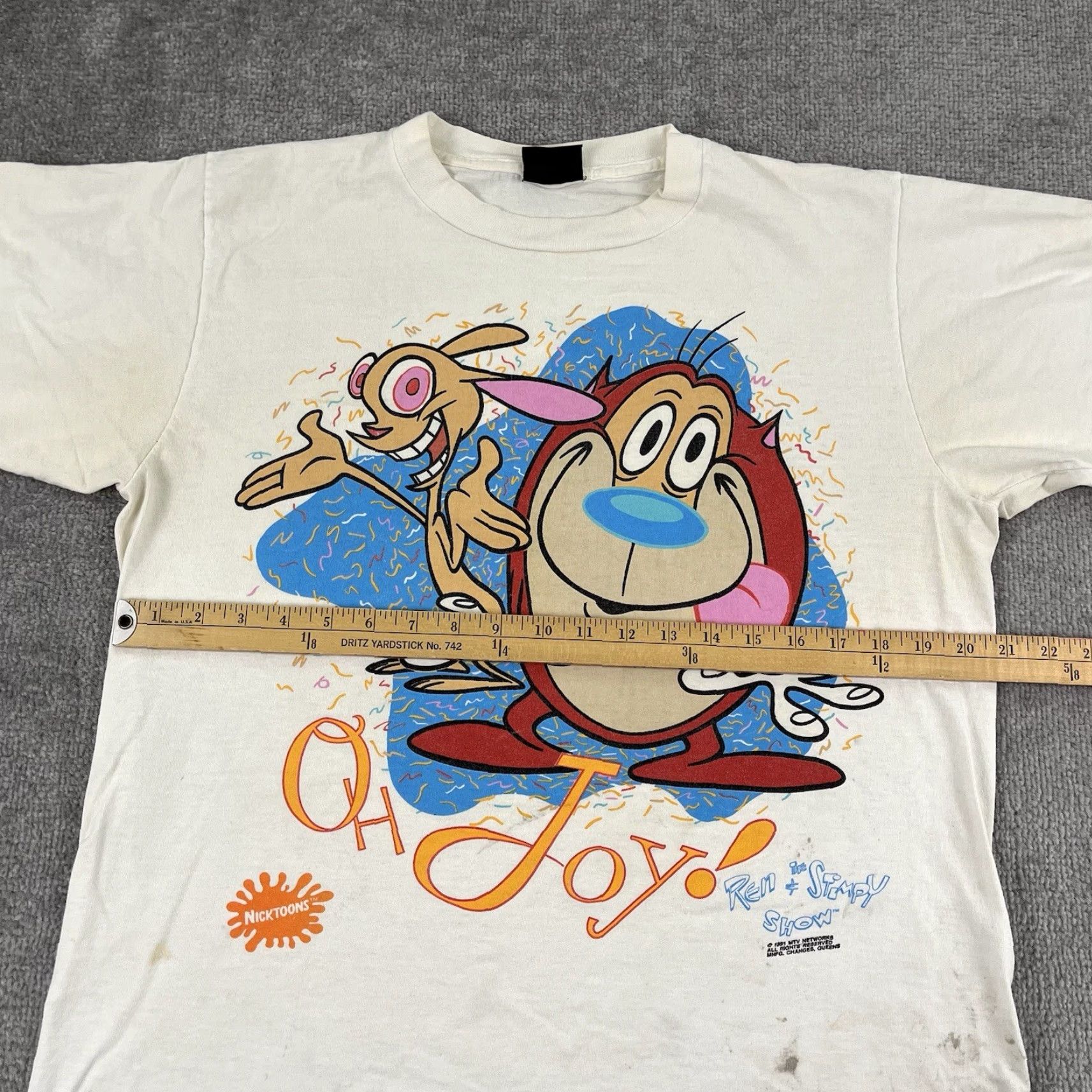 Changes Vintage REN & THE STIMPY Shirt Mens Large White Graphic Tee Sitcom 90s Stained* Size US L / EU 52-54 / 3 - 6 Thumbnail
