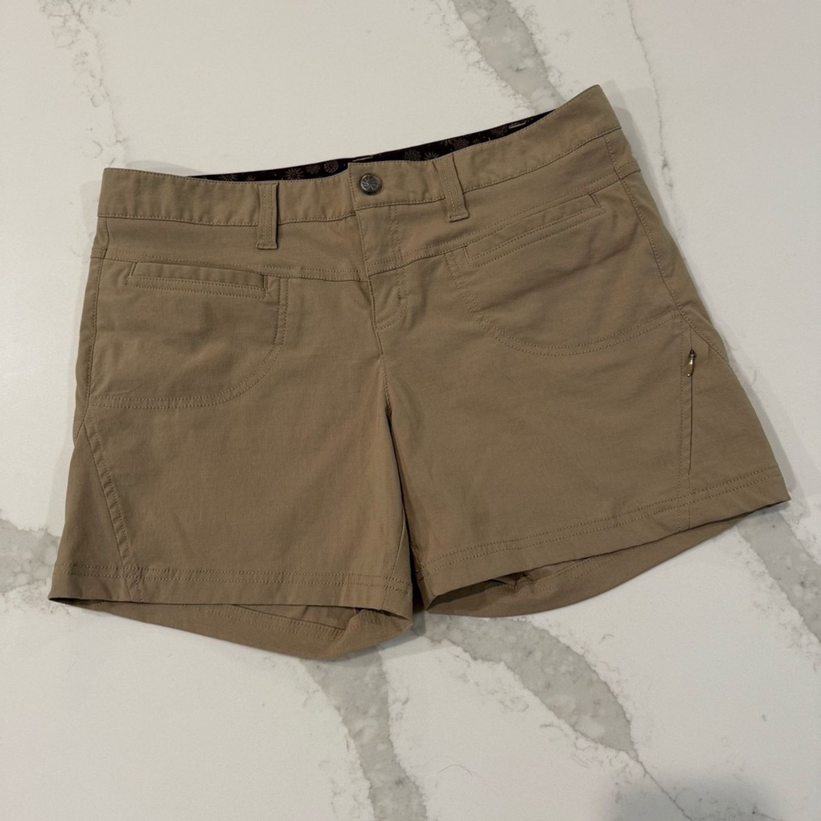 Athleta Athleta Dipper Hiking Shorts Women’s 10 Khaki/Tan Mid Rise Size 32" / US 10 / IT 46 - 1 Thumbnail
