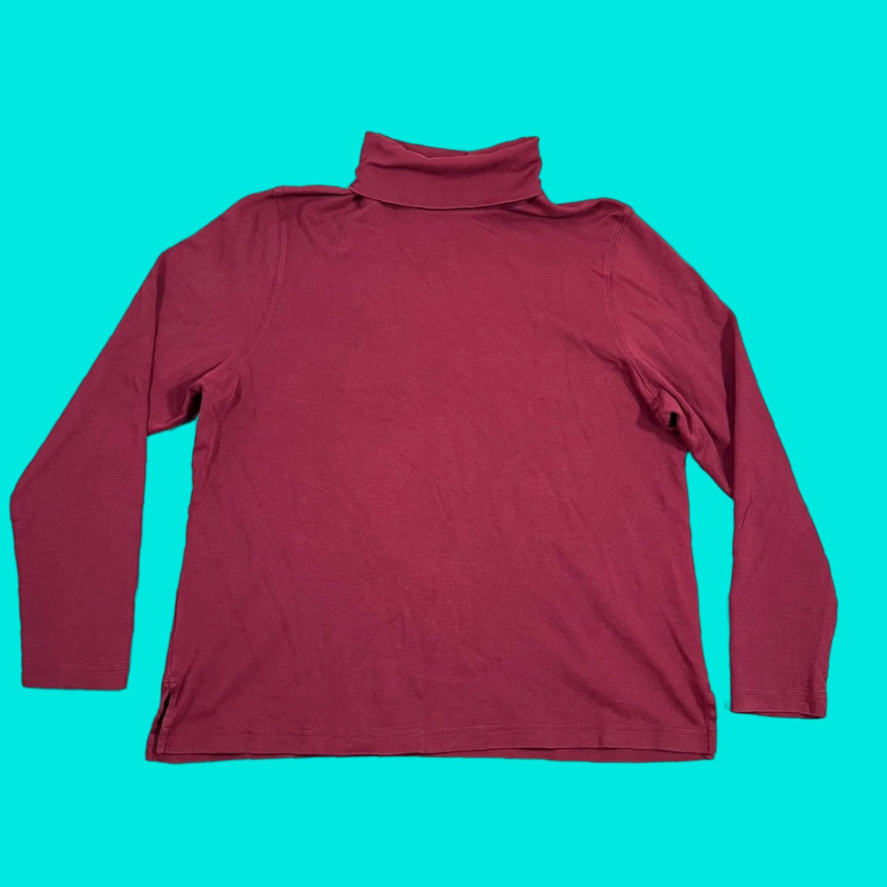 VINTAGE Peruvian Connection Cotton Turtleneck Blouse Women's XL Red Basic