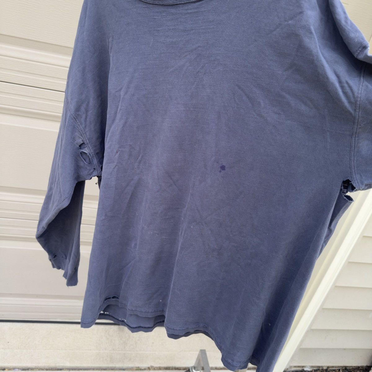 Vintage Thrashed Faded Distressed Blue Longsleeve Shirt ERD Grunge Size US XXL / EU 58 / 5 - 7 Thumbnail