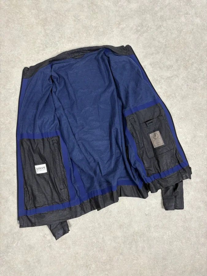 Armani Armani Collezioni Navy Waxed Coated Light Jacket Size US L / EU 52-54 / 3 - 6 Thumbnail