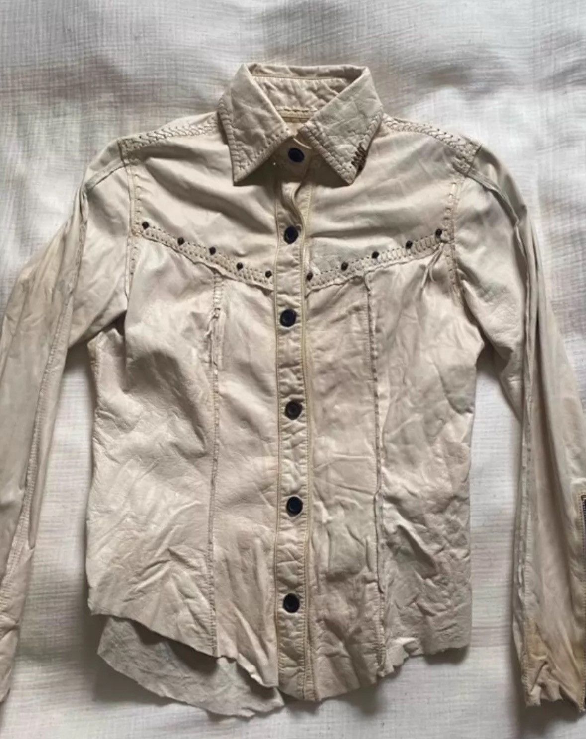 14th Addiction 14th Addiction Early Release Sheepskin Western Shirt Jacket Size US XXS / EU 40 - 2 Thumbnail