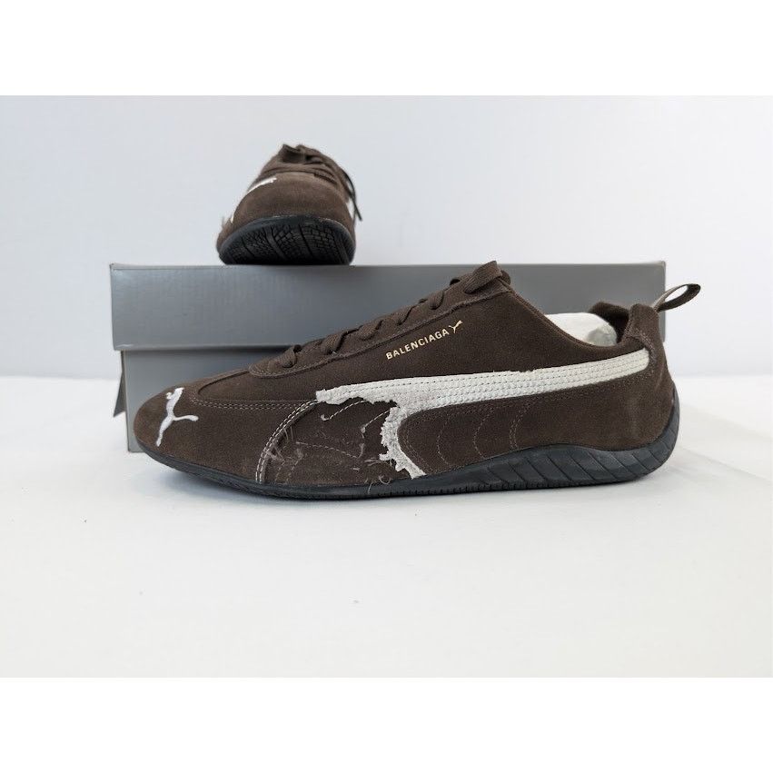 Balenciaga × Puma o1rshd1 Q:3 / Speedcat Destroyed Low Top Sneaker in Brown Size US 11 / EU 44 - 21 Thumbnail