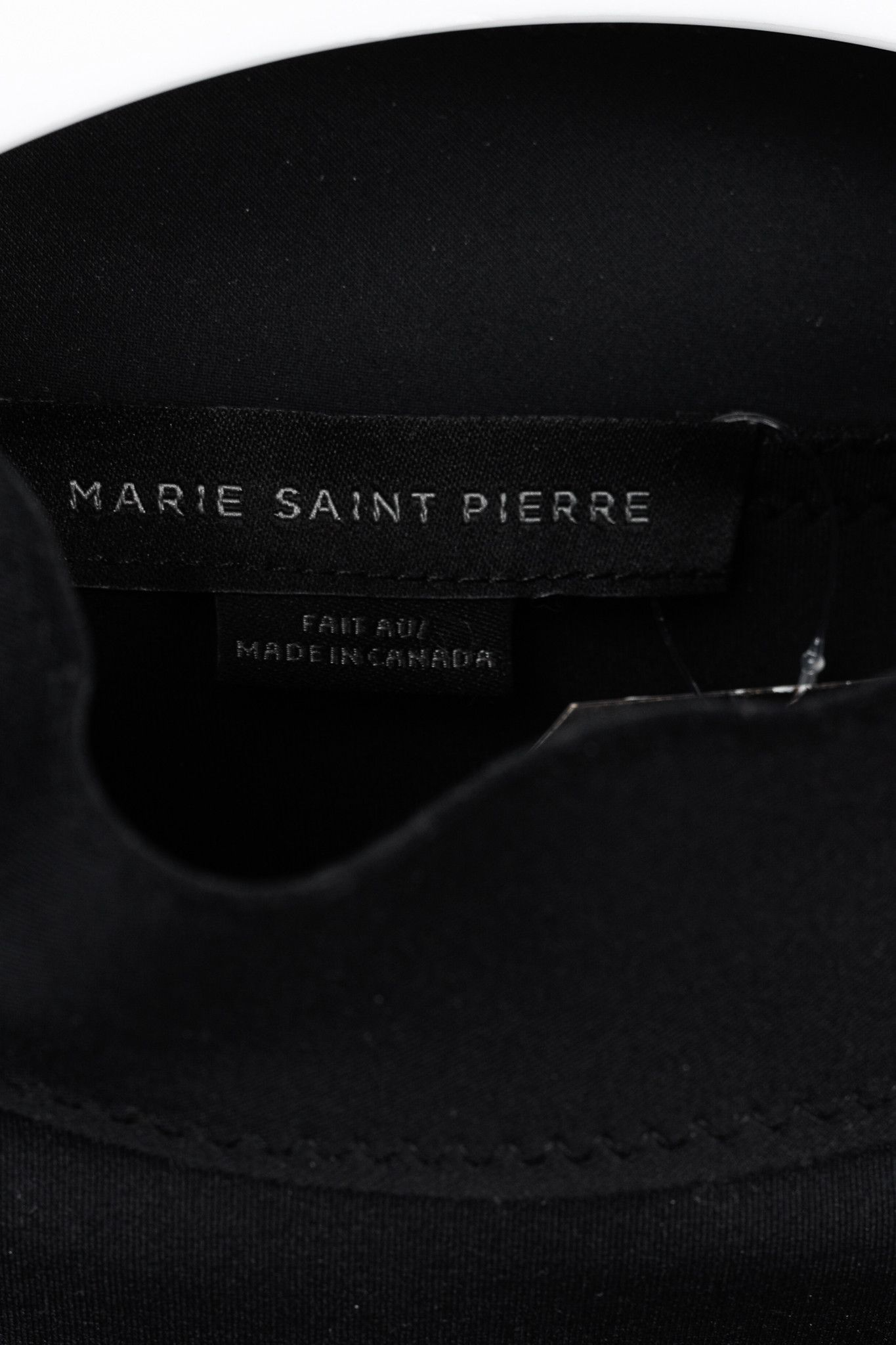 Marie Saint Pierre Marie Saint Pierre Black Banded Collar Polyamide Swing Dress Size XL / US 12-14 / IT 48-50 - 4 Thumbnail