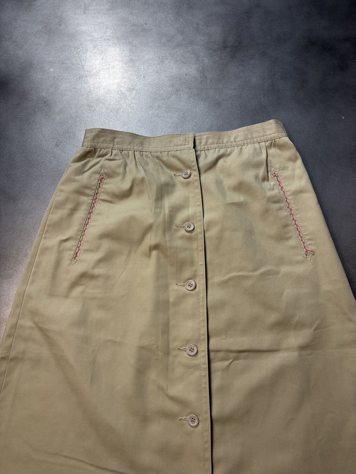 JCPenney × Sears × Vintage 1990s Maxi Skirt Vintage Tabi Skirt Front Button Loden Trad Size 32" / US 10 / IT 46 - 3 Thumbnail