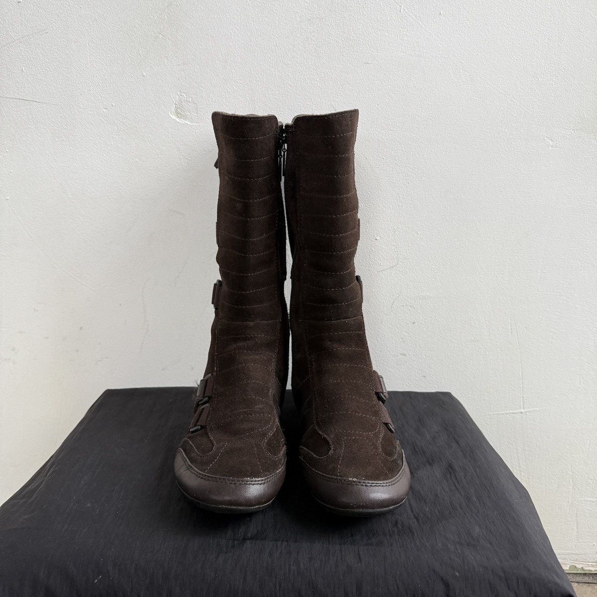 Esprit Esprit Y2K Suede Biker Knee High Boots Size US 6 / IT 36 - 5 Thumbnail