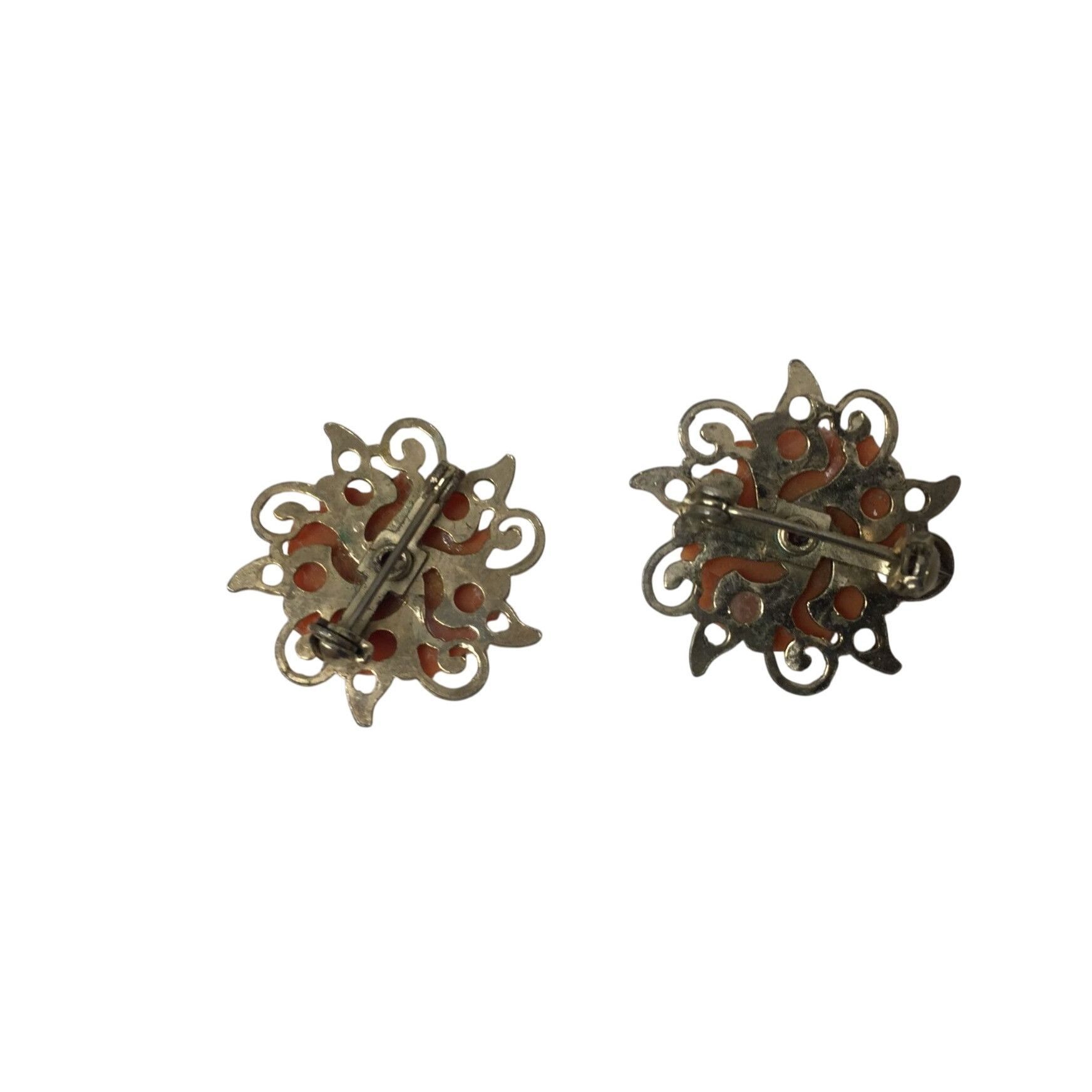 Other Two (2) Women's Rose Orange and Gold tone Brooch Pins Size ONE SIZE - 2 Thumbnail