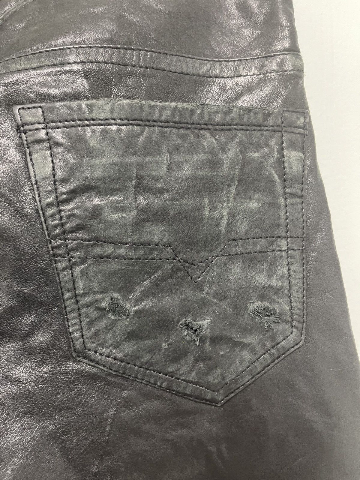 Diesel Distressed leather jeans. Size 29 Size US 29 - 17 Thumbnail