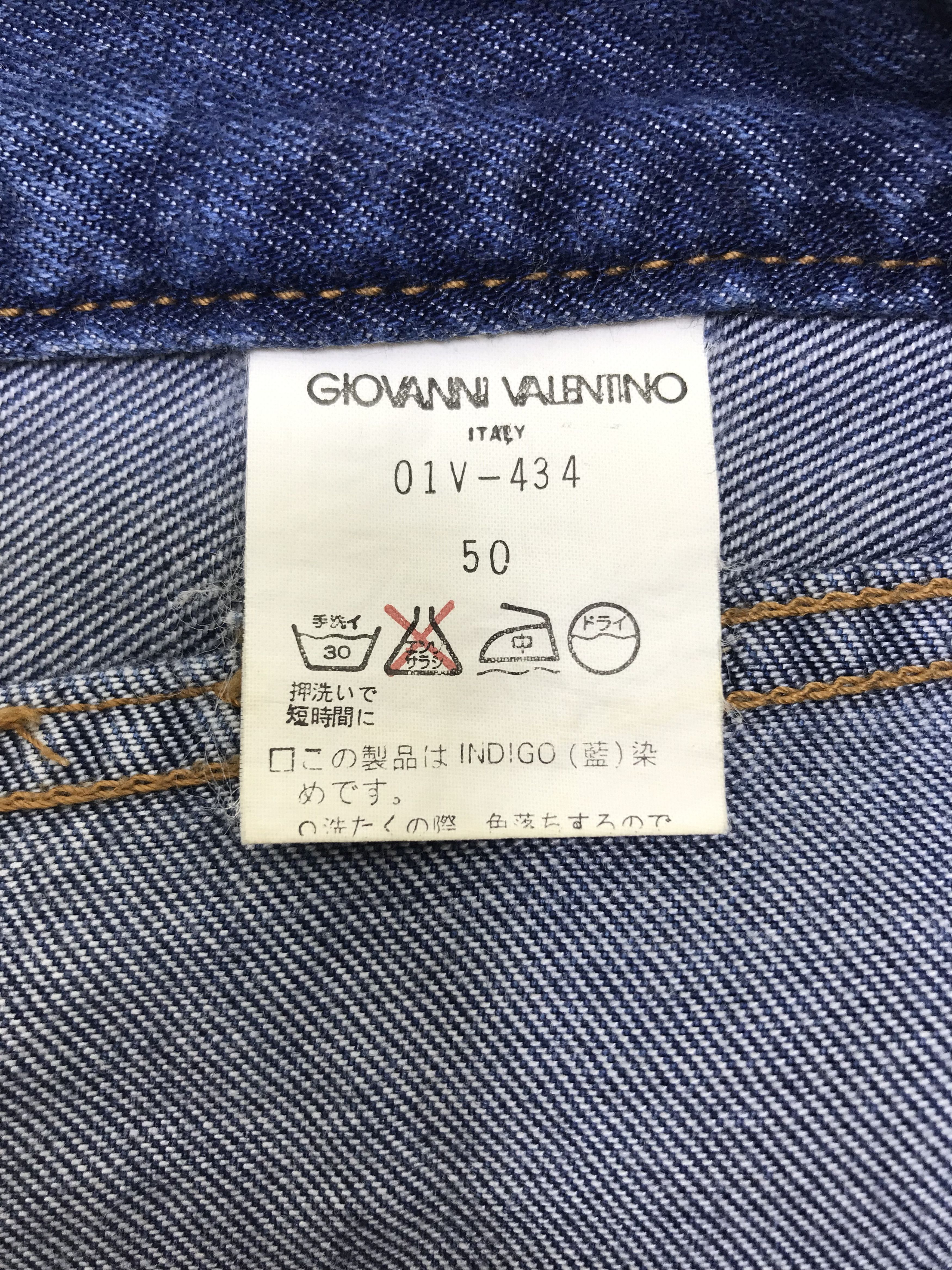 Giovanni Valentino Vintage Giovanni Valentino Embroidered Indigo Denim Pants Size US 31 - 14 Thumbnail