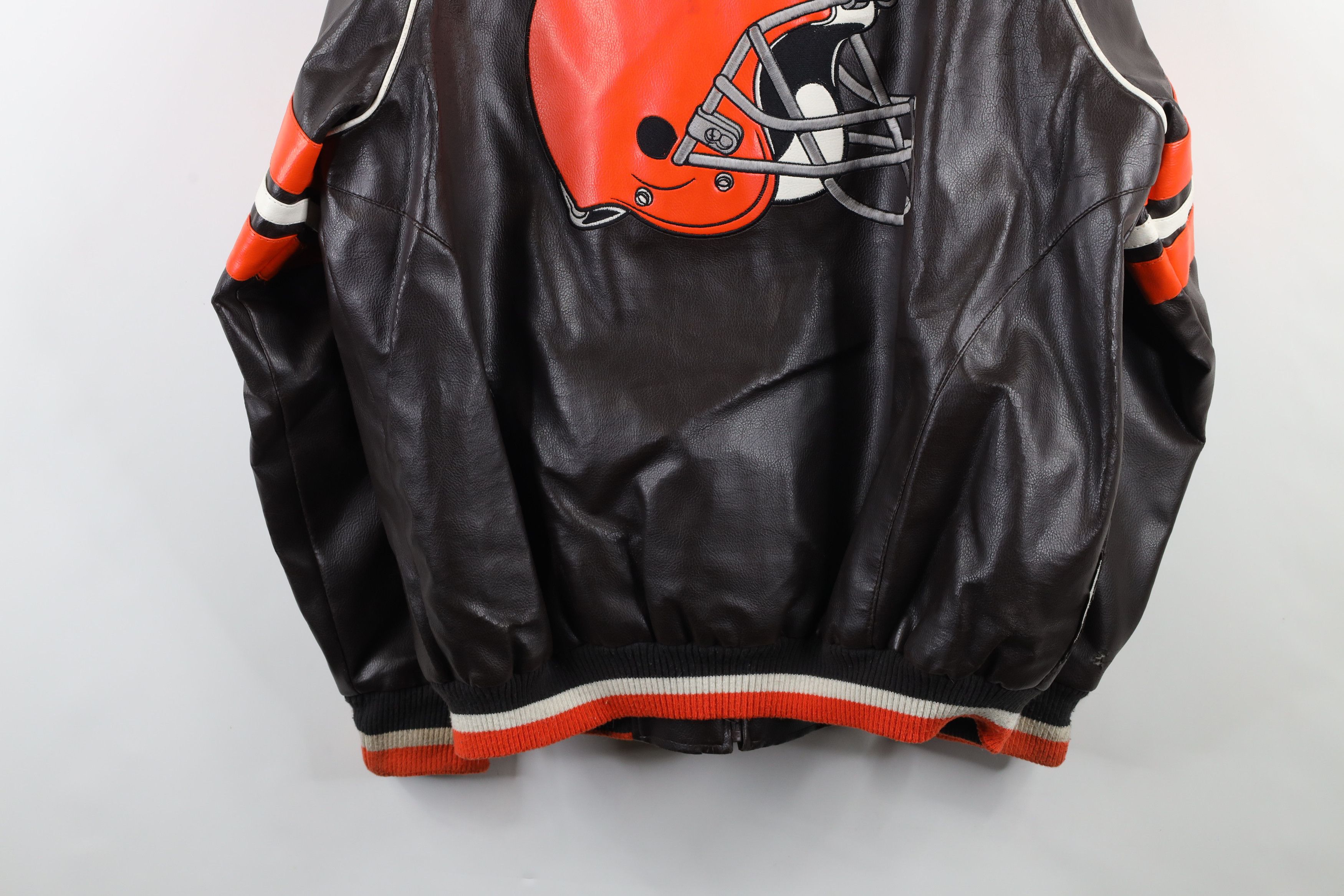 Vintage Vintage 90s Y2K Leather Cleveland Browns Football Jacket Size US L / EU 52-54 / 3 - 16 Thumbnail