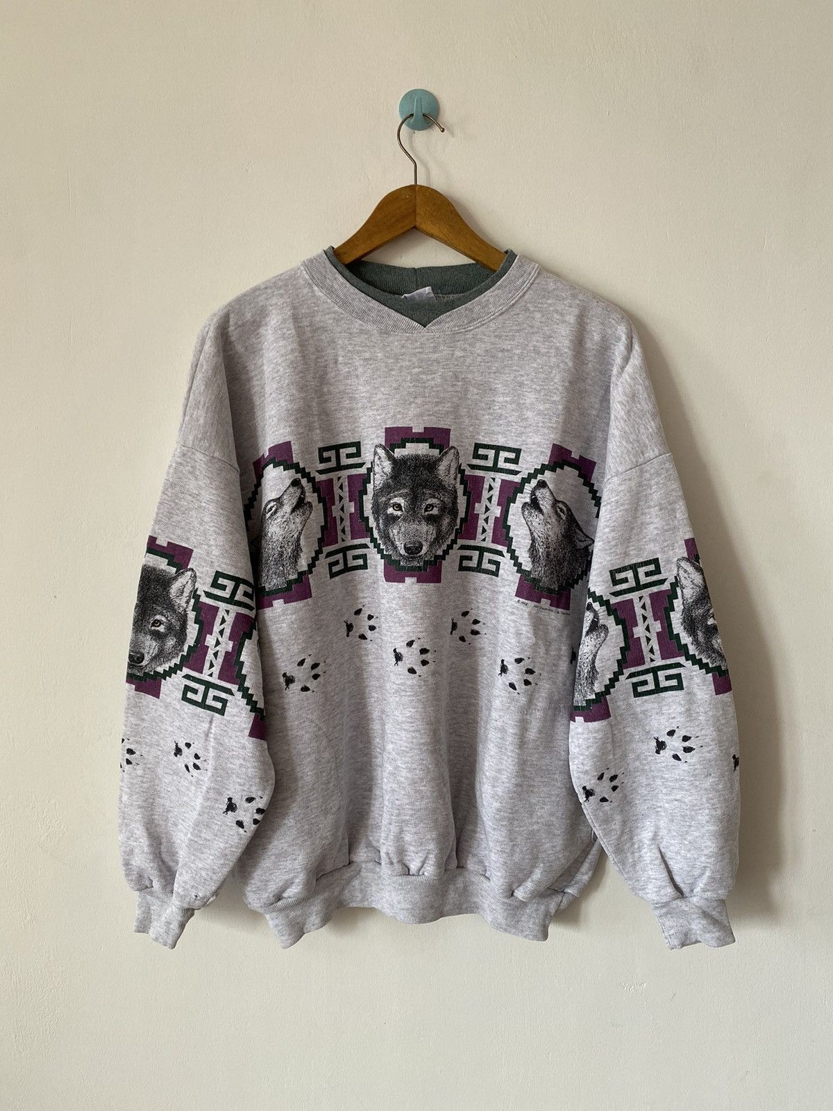 Vintage Art Unlimited Wolf Killer Snow Sweatshirt Size US XL / EU 56 / 4 - 1 Thumbnail