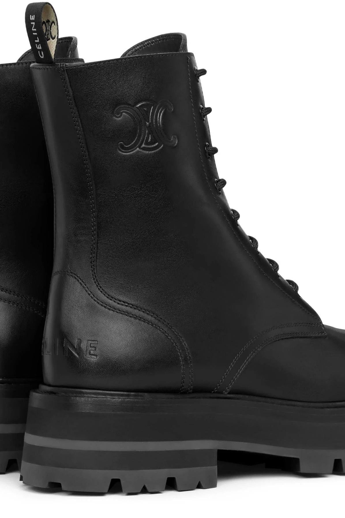 Celine o1bcso1str0824 Lace-Up Boot Studded Outsole Bulky Shiny Bull Size US 4 / IT 34 - 2 Thumbnail