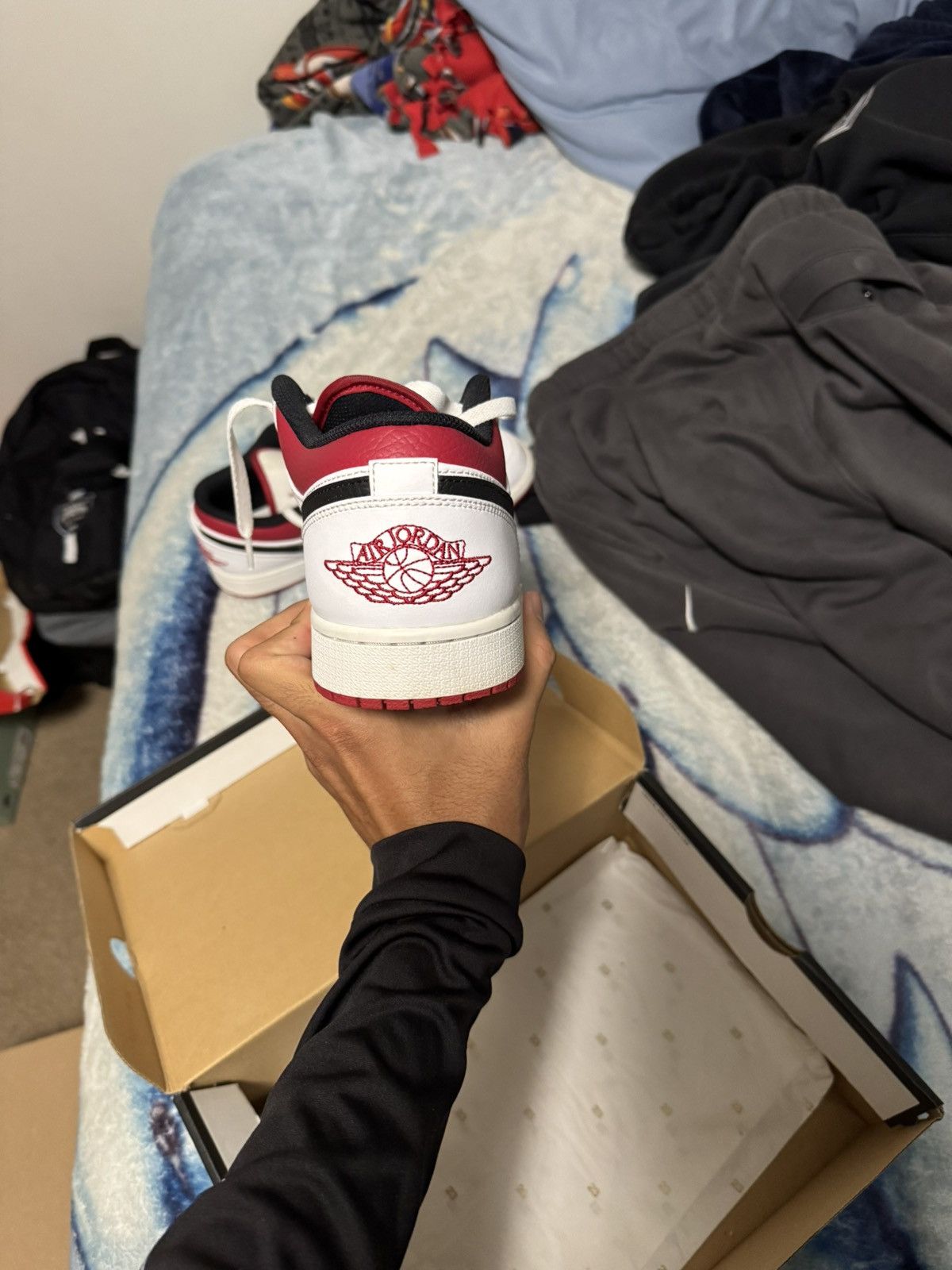 Jordan Brand Jordan 1 Low White University Red Size US 12 / EU 45 - 12 Thumbnail