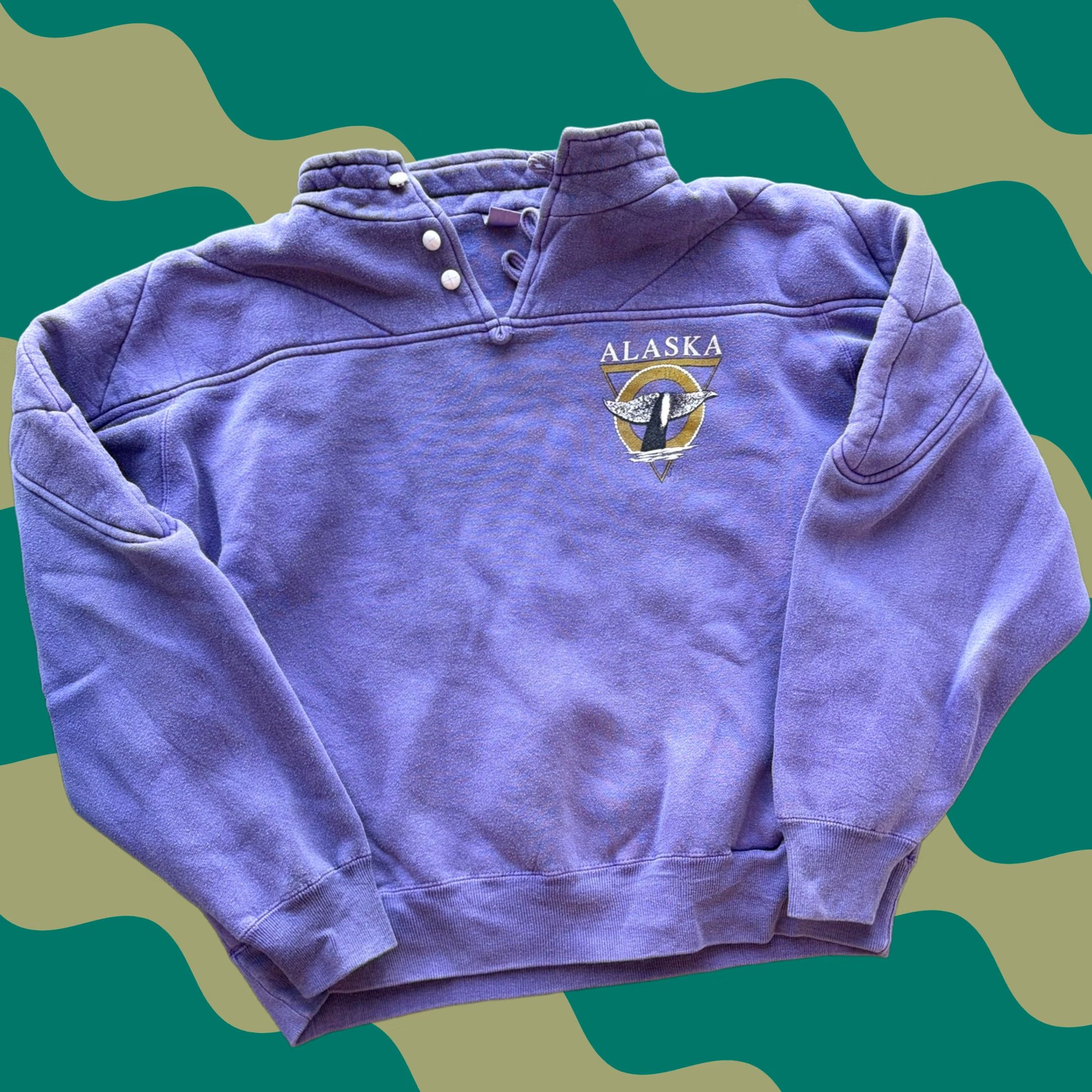 Vintage VINTAGE Y2k Alaska Purple Quilted Nature Gorpcore Pullover Crewneck Sweatshirt L Women Size L / US 10 / IT 46 - 1 Thumbnail