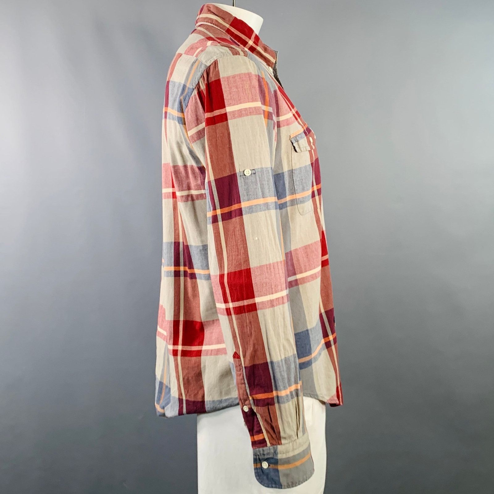 Gant Red Green Madras Plaid Cotton Button Down Collar Shirt Size US L / EU 52-54 / 3 - 3 Thumbnail