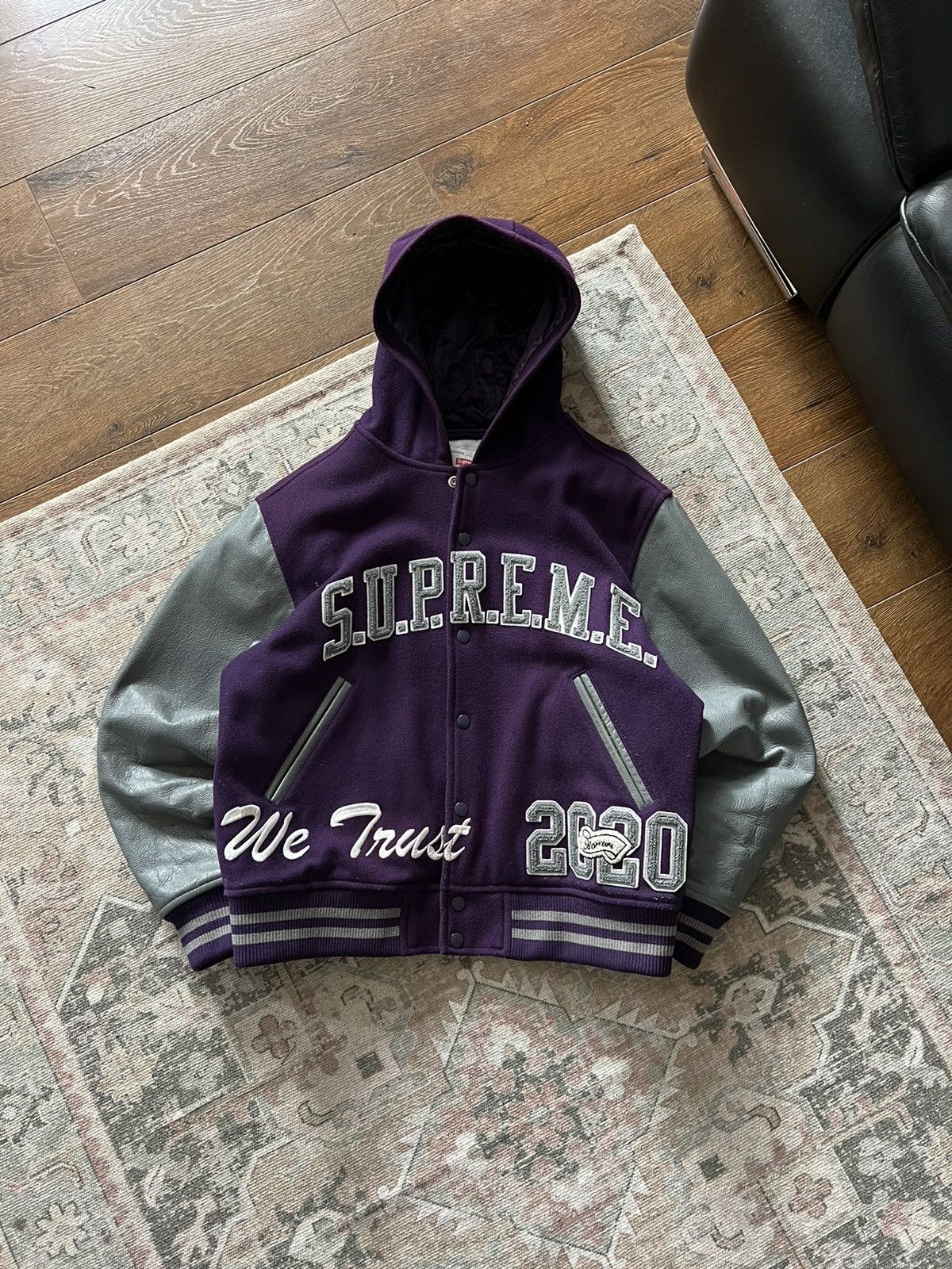Supreme Supreme King Hooded Varsity Jacket Size US M / EU 48-50 / 2 - 2 Thumbnail