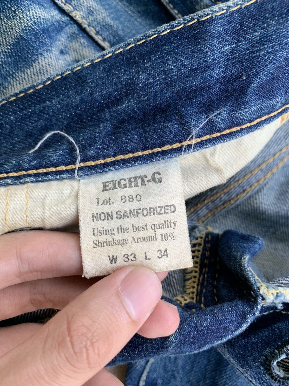Japanese Brand × Kapital × Vintage Eight-G 880 Redline Selvedge Distressed Denim Size US 32 / EU 48 - 17 Thumbnail