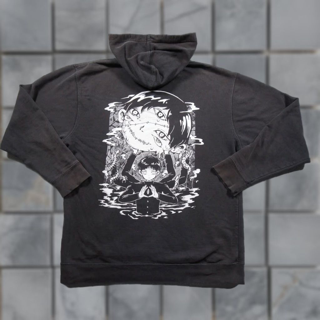 OMOCAT Omocat Hoodie Mens L Black Widowboy Worn Distressed Faded Adult Sweatshirt Regular Fit Hooded Pullover All Seasons Logo Casual Outdoors Men Size US L / EU 52-54 / 3 - 1 Thumbnail