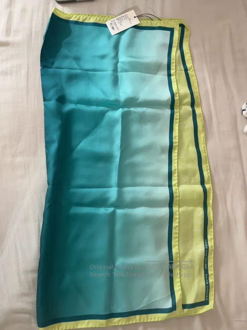 Dries Van Noten Dries Van Noten Yellow-Green Color-Block Silk Scarf Size ONE SIZE - 5 Thumbnail