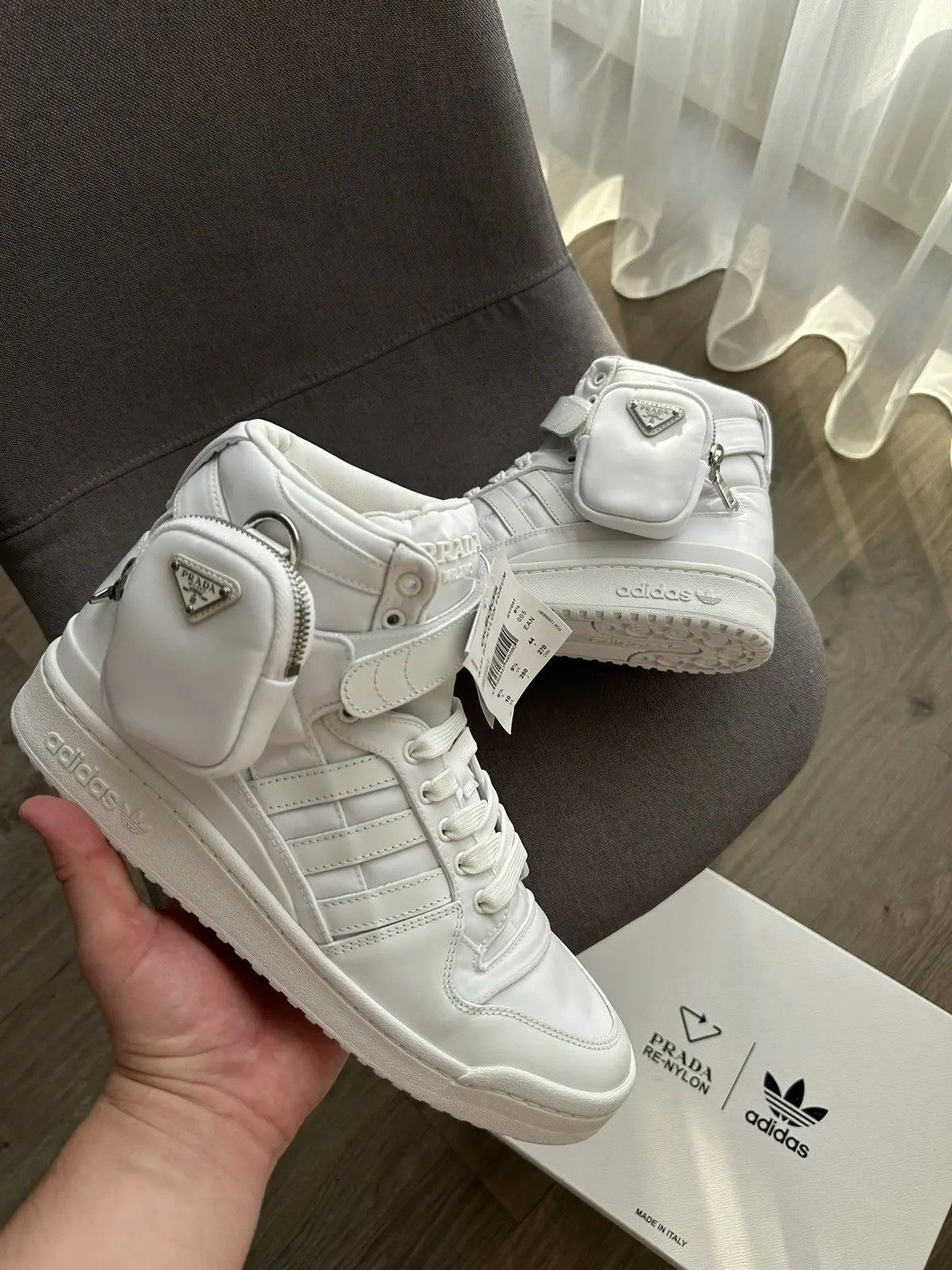 Prada Adidas Forum Low White Sneakers