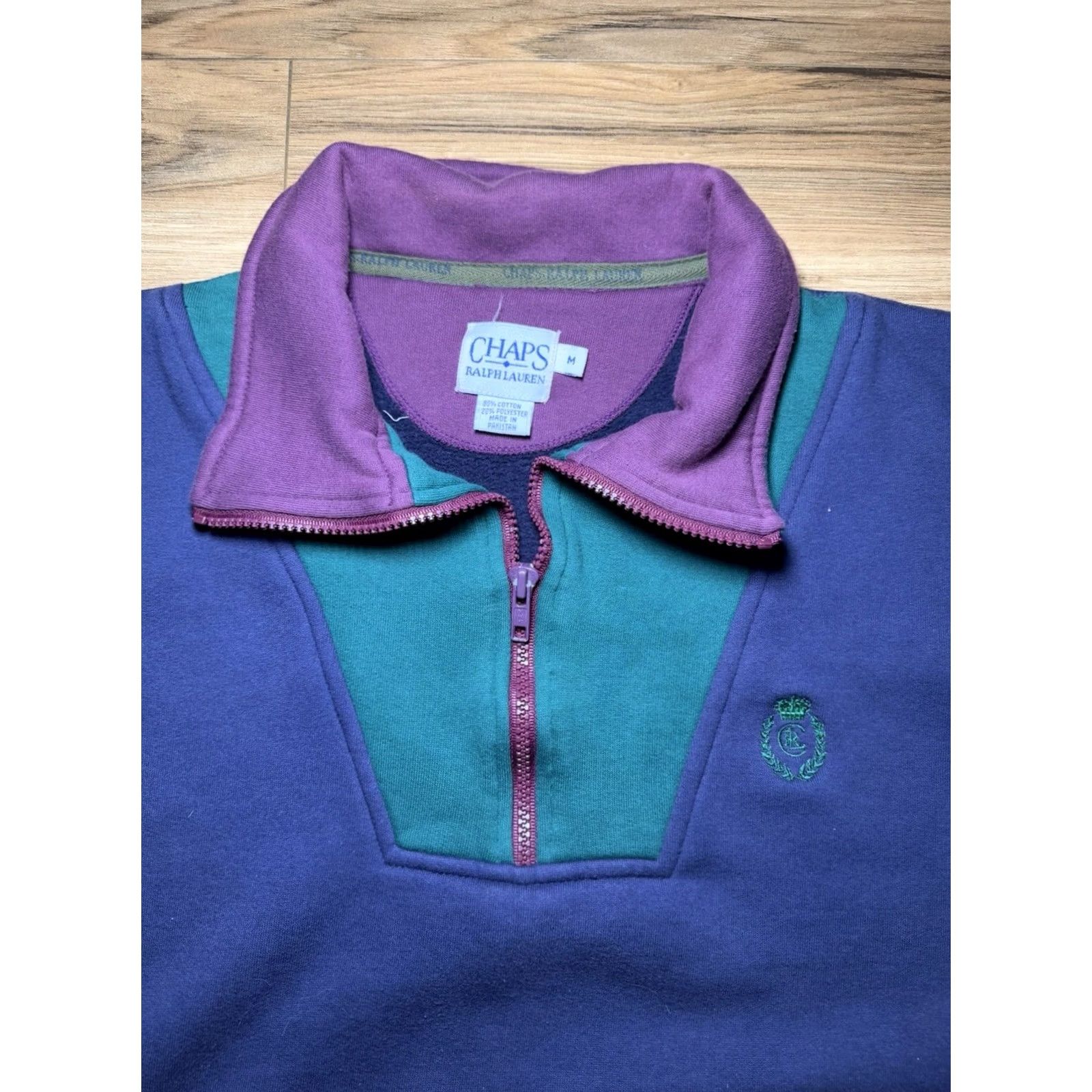 Ralph Lauren VTG 90s Chaps Ralph Lauren CRL Color Block 1/4 Zip Rugby Pullover Medium Shirt Unisex Adults Mens Womens Size US M / EU 48-50 / 2 - 3 Thumbnail