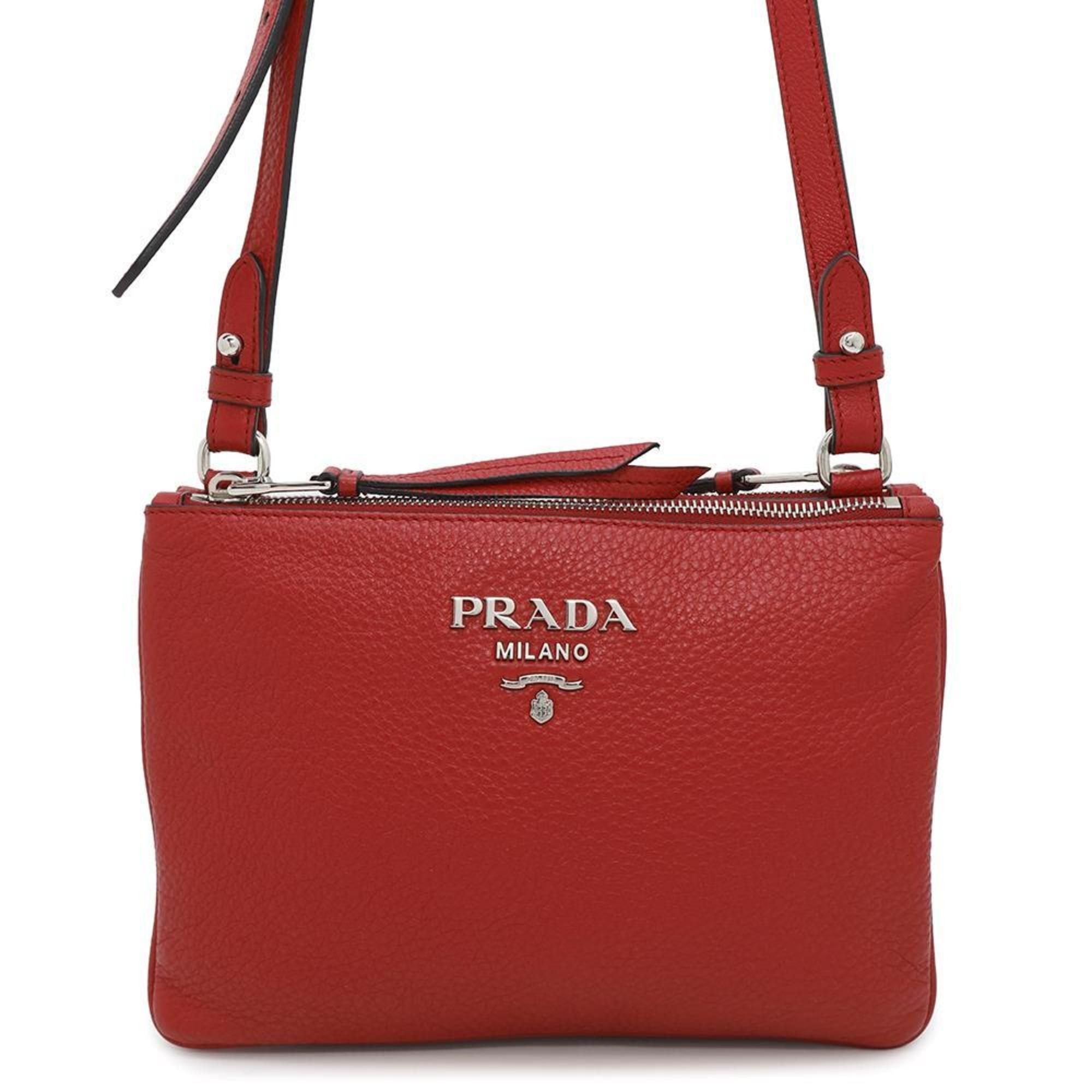 Prada Shoulder Bag Leather 1Bh046 Prada Bags in Red, Women's