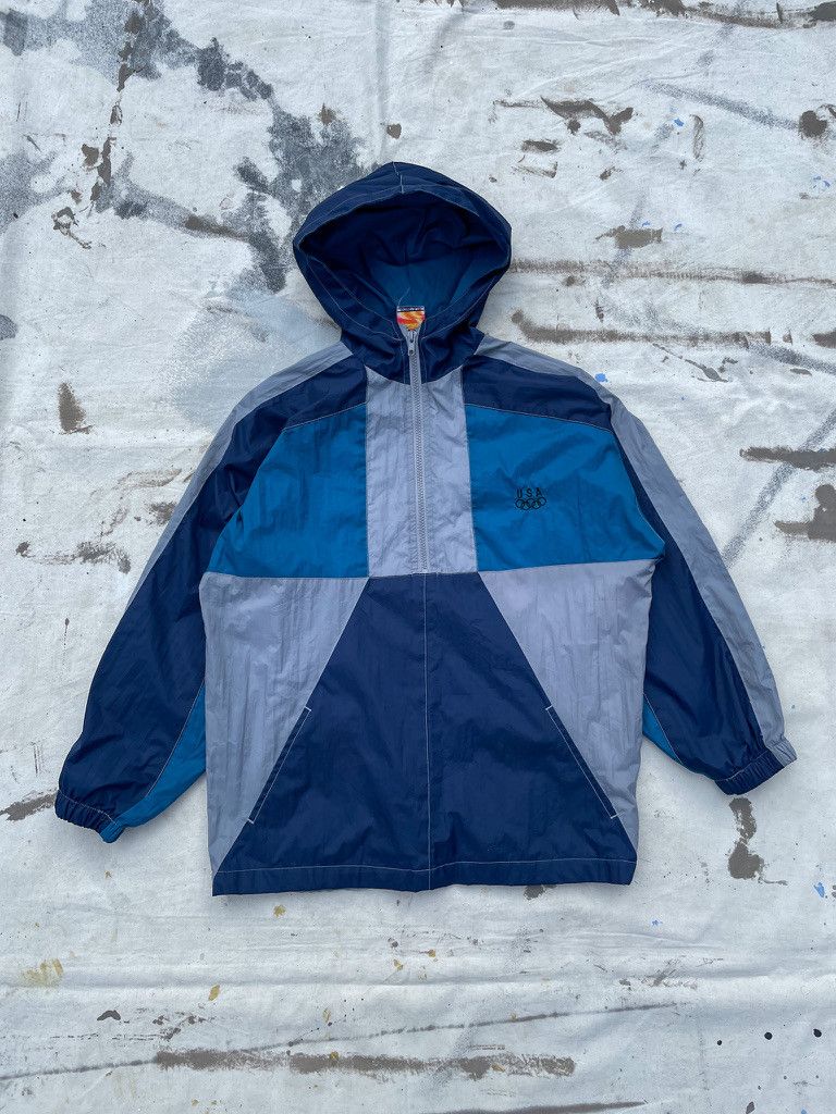 JCPenney × USA Olympics × Vintage Vintage JCPenney Team USA Olympic 1/2 Zip Anorak- 1990s Size US M / EU 48-50 / 2 - 1 Thumbnail
