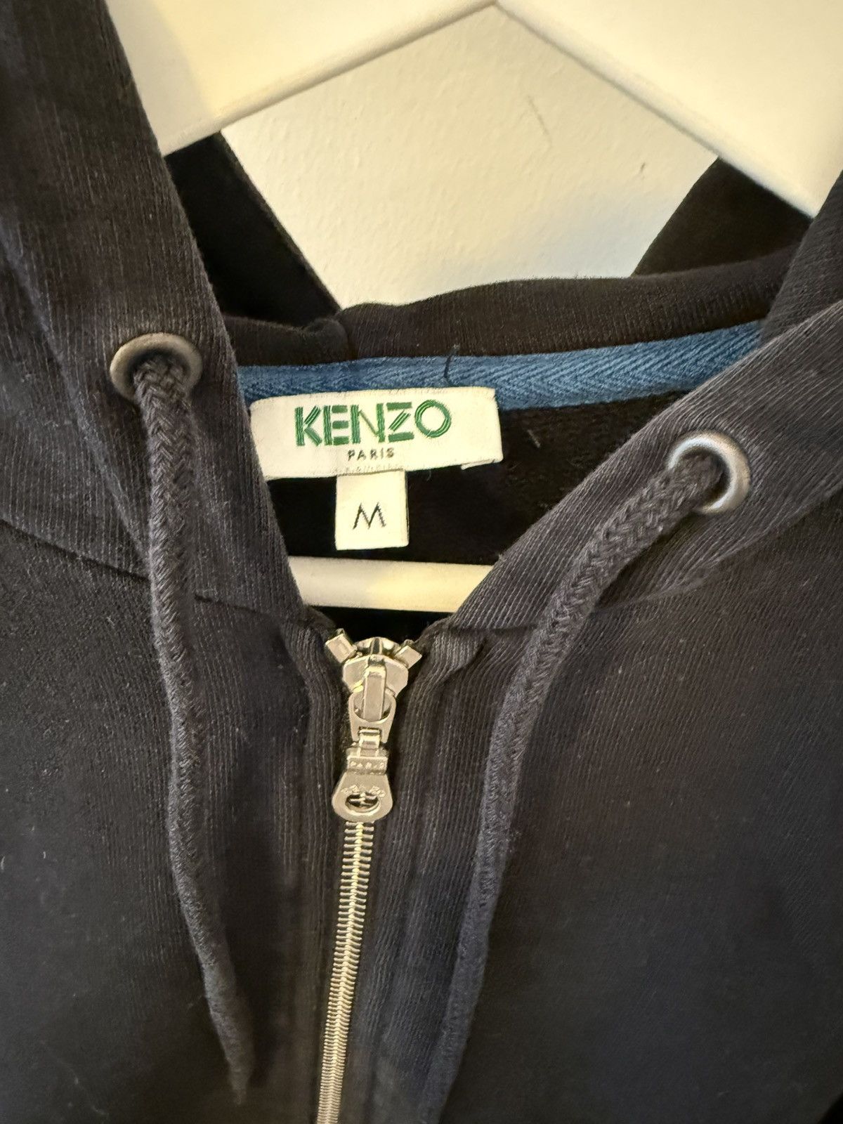 Kenzo Kenzo Black Zip-Up Hoodie with Tiger Back Print Size US M / EU 48-50 / 2 - 3 Thumbnail