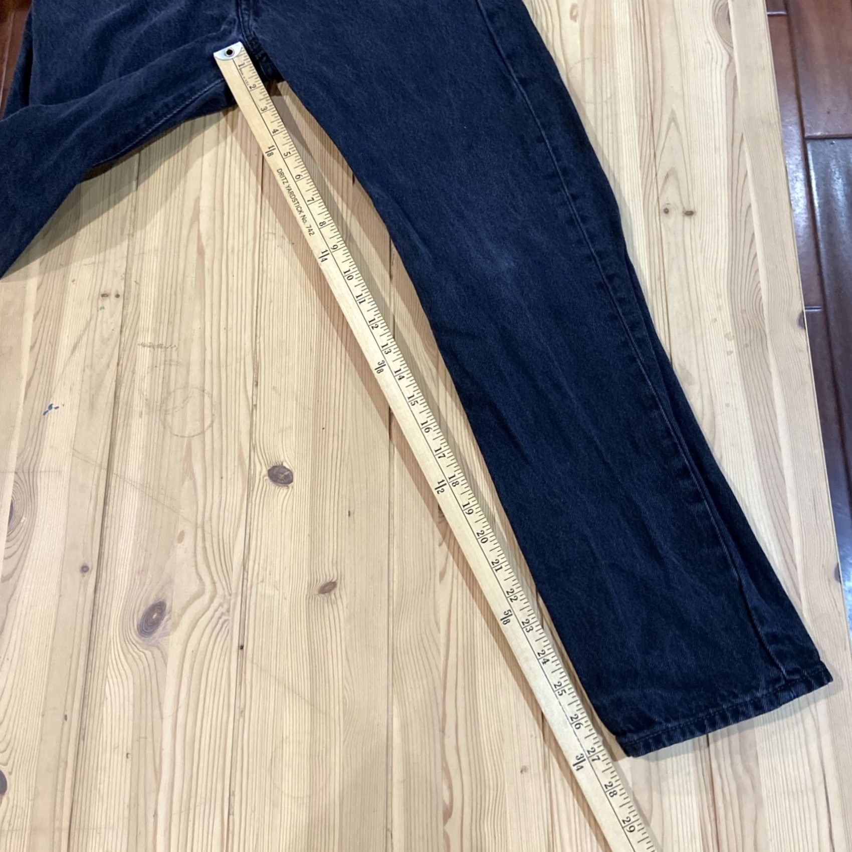 Levi's Levi's 501 Original Fit Jeans Mens 28x30 Black Wash Denim Button Fly 5-Pocket Regular Rise Vintage Theme USA 80s 90s Biker USA Mens Size US 28 / EU 44 - 6 Thumbnail