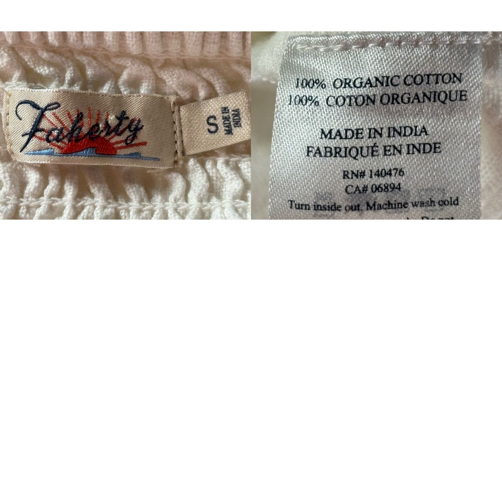 Faherty VINTAGE Faherty Women Mini Dress Sz Small Organic Cotton Smocked Floral Beach Short Sleeve White Bohemian 2020s Size S / US 4 / IT 40 - 8 Thumbnail