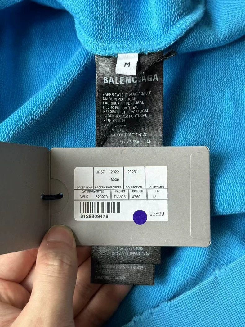 Balenciaga Balenciaga Blue Hoodie with Logo Design-2506 Size US XS / EU 42 / 0 - 5 Thumbnail