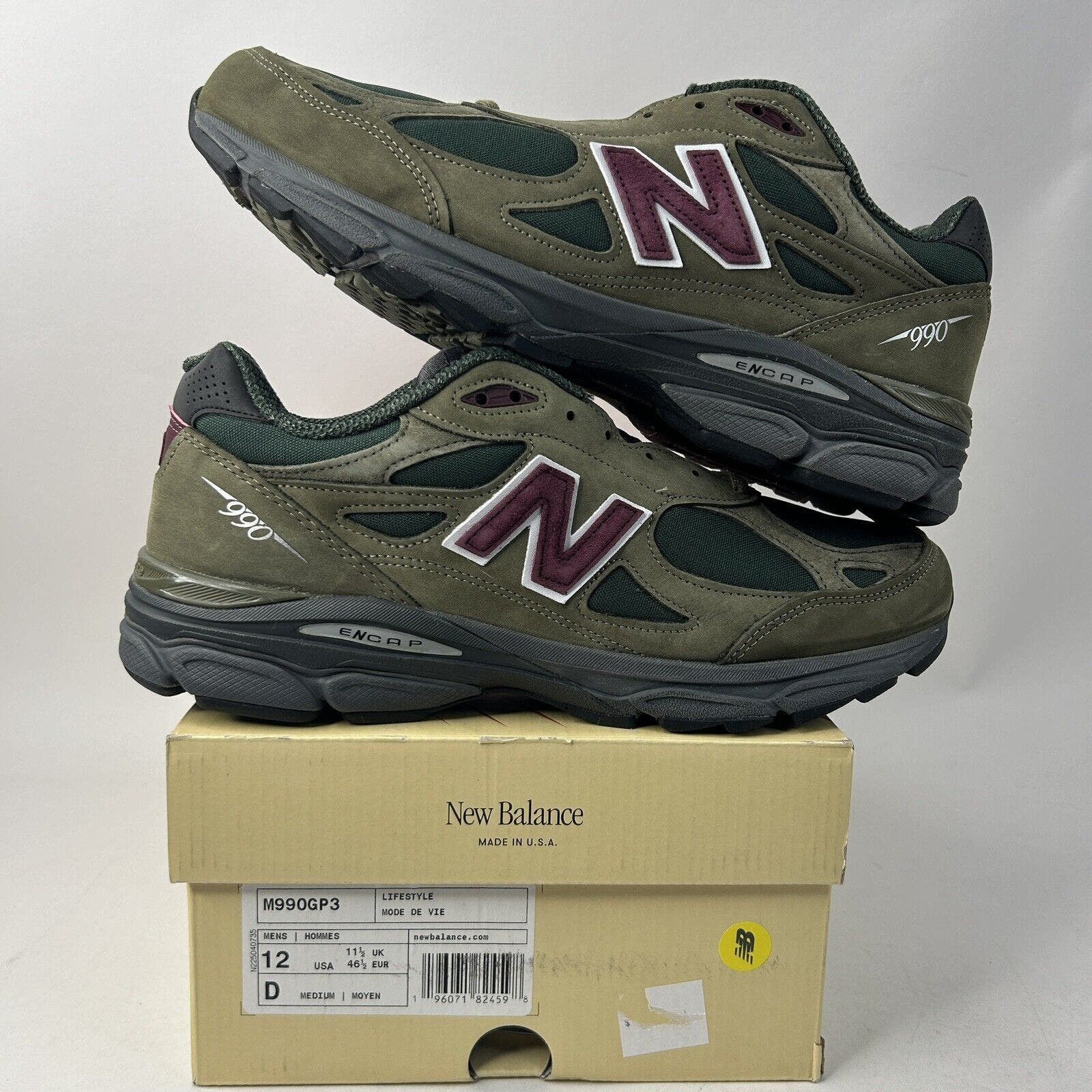 image of New Balance X Teddy Saints 990V3 “Green Purple” 2024 Shoes, Men's (Size 12)
