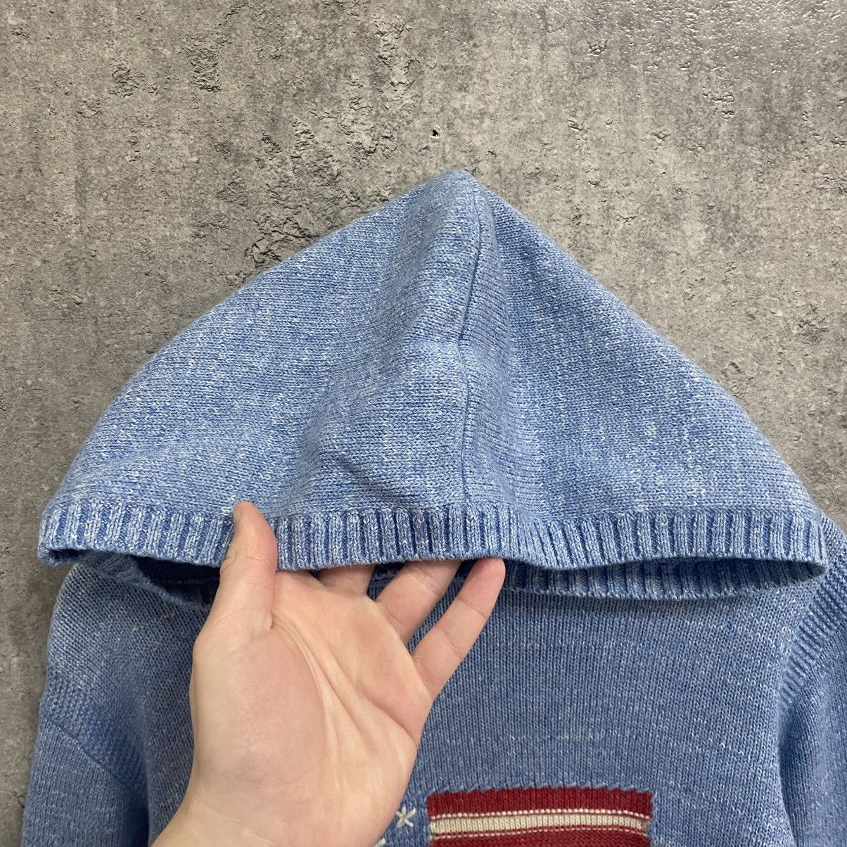 Polo Ralph Lauren Vintage Y2K Polo Ralph Lauren Knit Hoodie Sweater USA Flag Size US M / EU 48-50 / 2 - 6 Thumbnail