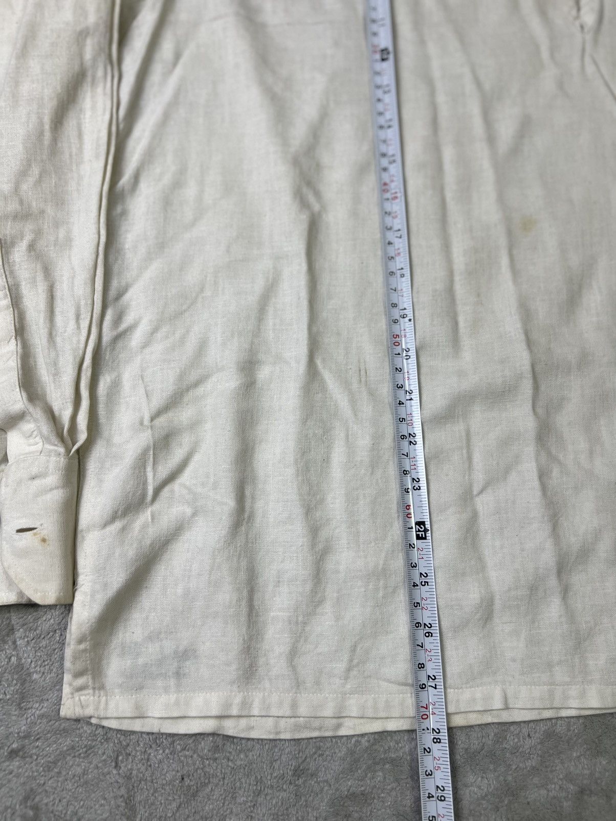 Armani Vintage Armani Jeans Linen Cotton Pullover Shirt Cream Beige Size US XL / EU 56 / 4 - 14 Thumbnail