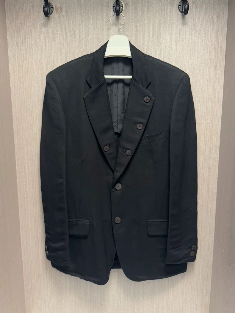 Yohji Yamamoto Yohji Yamamoto size 2 07 SS double collar suit with leathe Size 36S - 1 Thumbnail