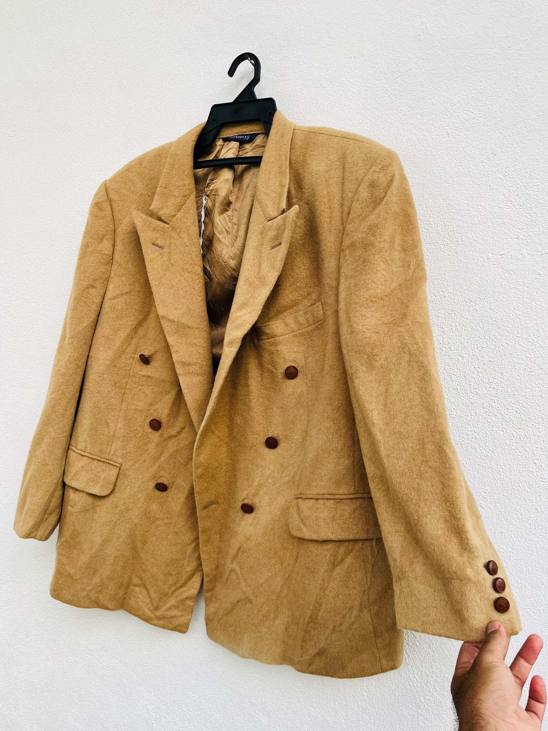Burberry × Vintage Vintage Burberrys Bullocks 100% Pure Camel Hair Wool Jacket Size US L / EU 52-54 / 3 - 5 Thumbnail