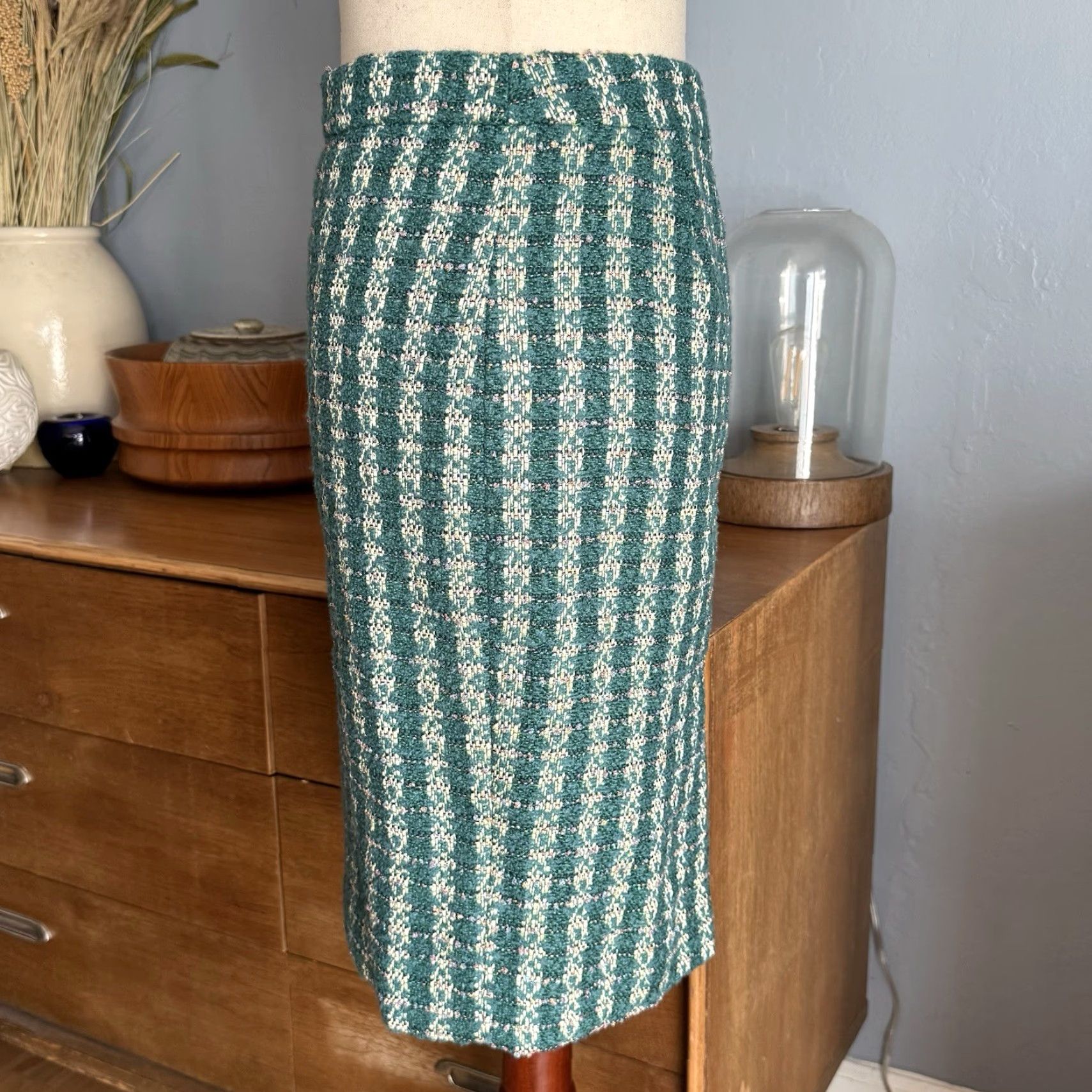 J.Crew J. Crew No. 2 Pencil Skirt in Emerald Tweed Size 00 Size 24" / US 00 / IT 34 - 5 Thumbnail