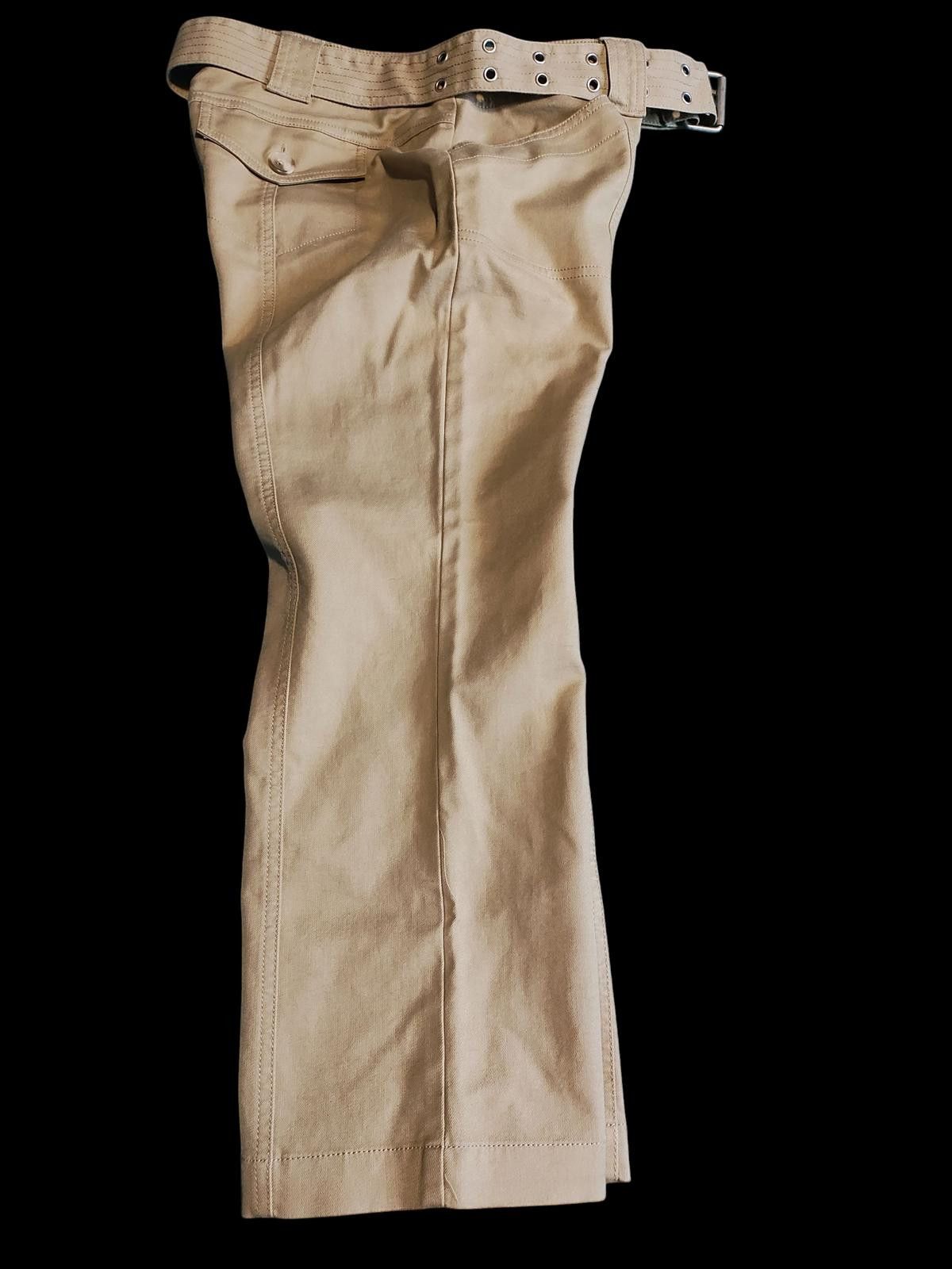 Isaac Mizrahi Isaac Mizrahi Women's Beige Wide Leg Capri Pants with Belt Size 28" / US 6 / IT 42 - 4 Thumbnail