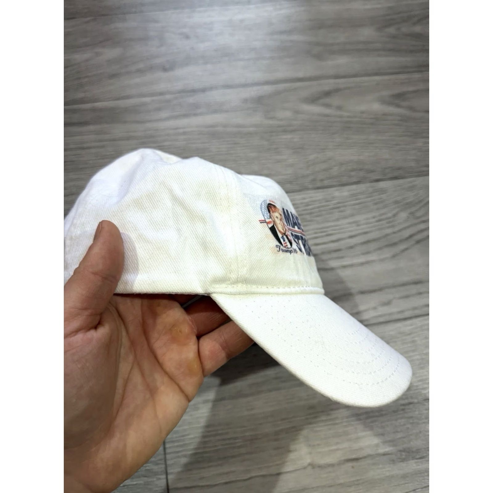 Vintage VINTAGE Make America Great Again ‘16 Donald Trump White Cap Hat OTTO Baseball Cap Men One Size White Cap Hat Mens Size ONE SIZE - 3 Thumbnail