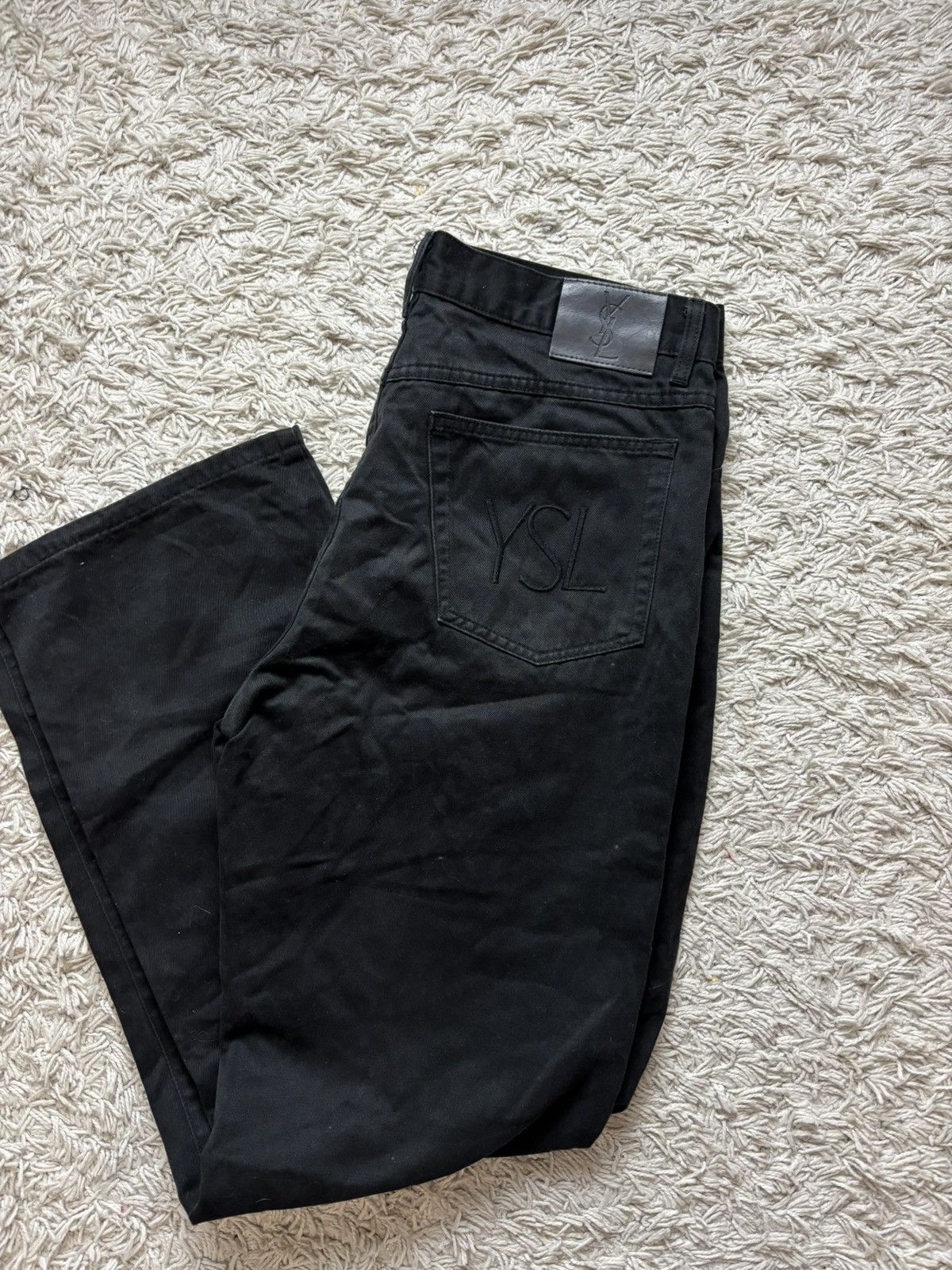 Designer × Vintage × Yves Saint Laurent Vintage Denim Pants YvesSaintLaurent Big Logo Size US 34 / EU 50 - 1 Thumbnail