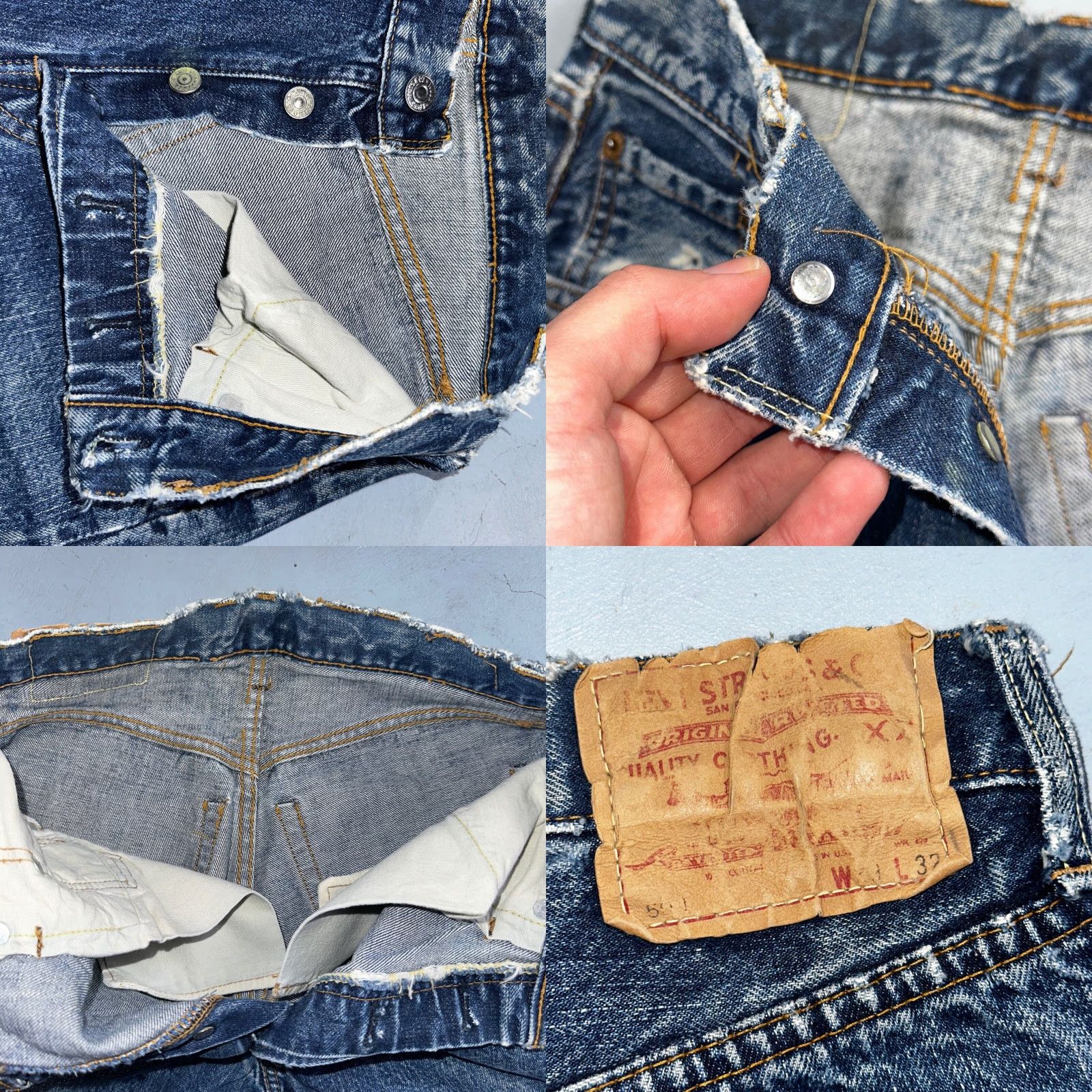 Levi's VINTAGE Levi's 501 XX Jeans 28x32 USA Big E 60s 70s Straight Button Fly Denim Blue Cotton Size US 28 / EU 44 - 8 Thumbnail